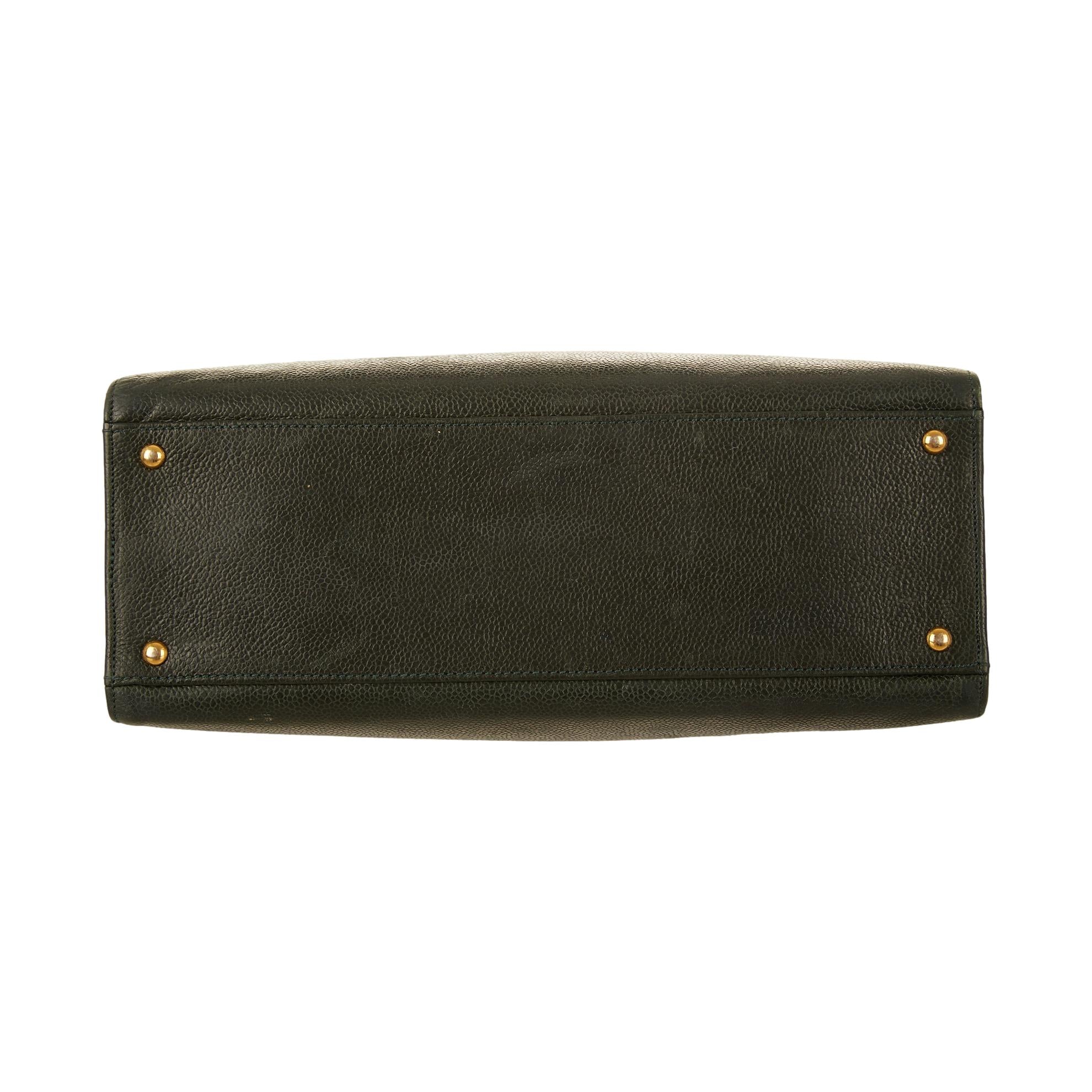 Chanel Forest Green Caviar Chain Shoulder Bag - Image 3