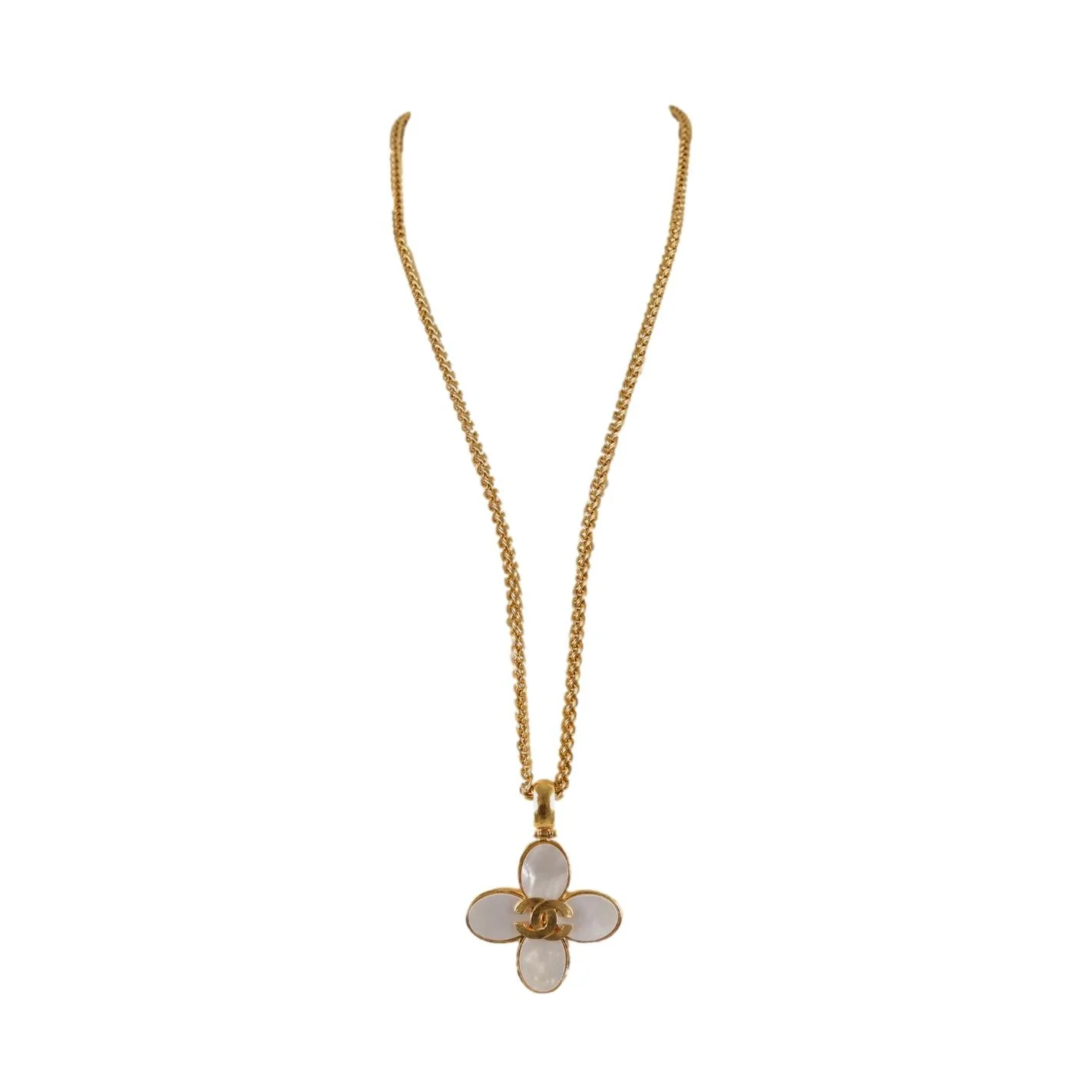 Chanel Gold Pearl Logo Chain