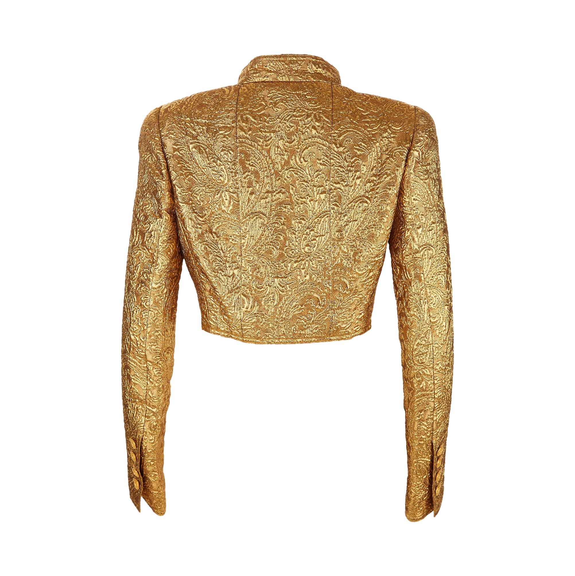 Chanel Gold Embroidered Cropped Jacket - Image 2