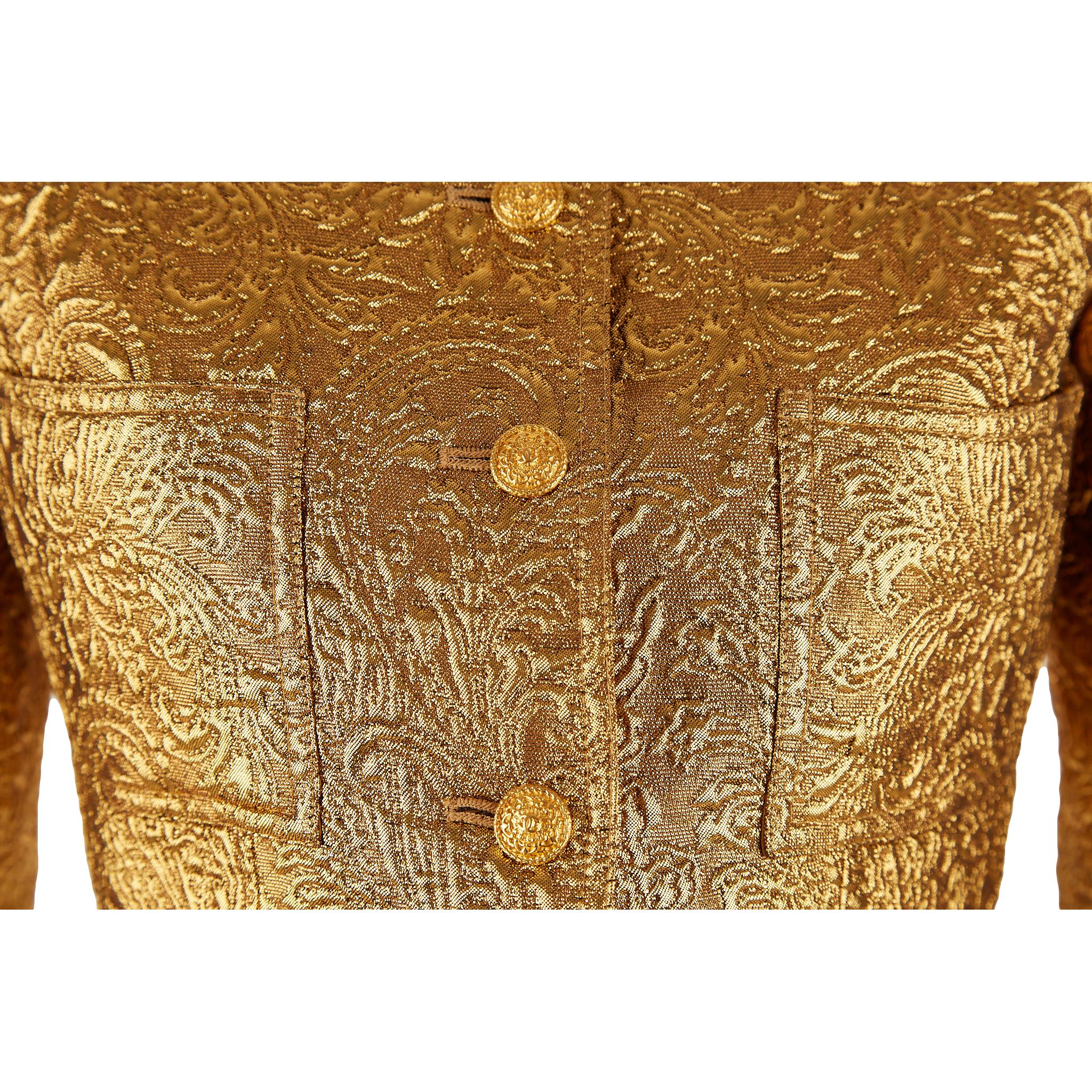 Chanel Gold Embroidered Cropped Jacket - Image 3