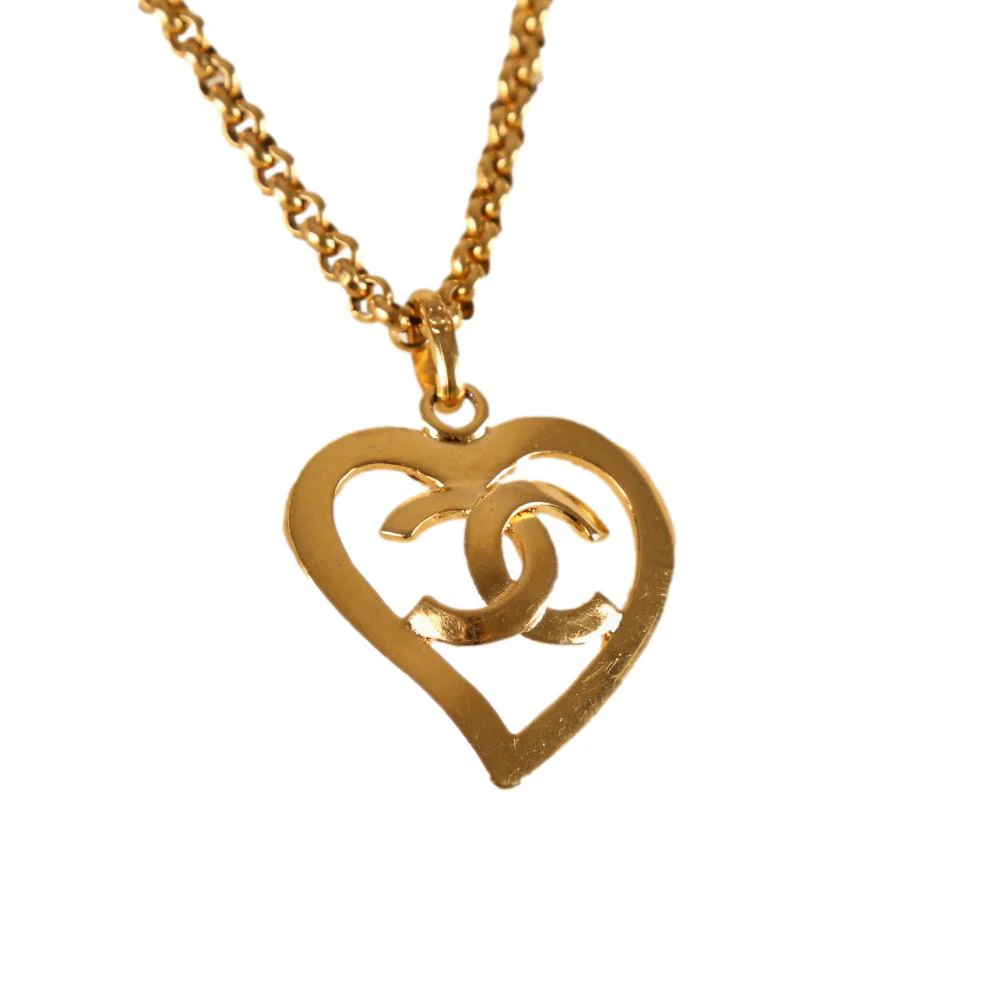Chanel Gold Heart Logo Chain - Image 2