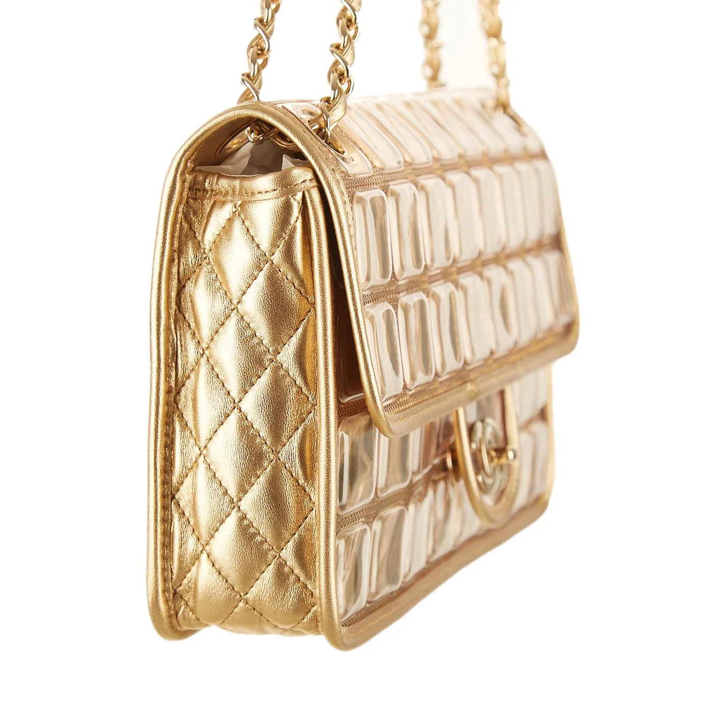 Chanel Gold Ice Cube Chain Flap Bag - Image 2