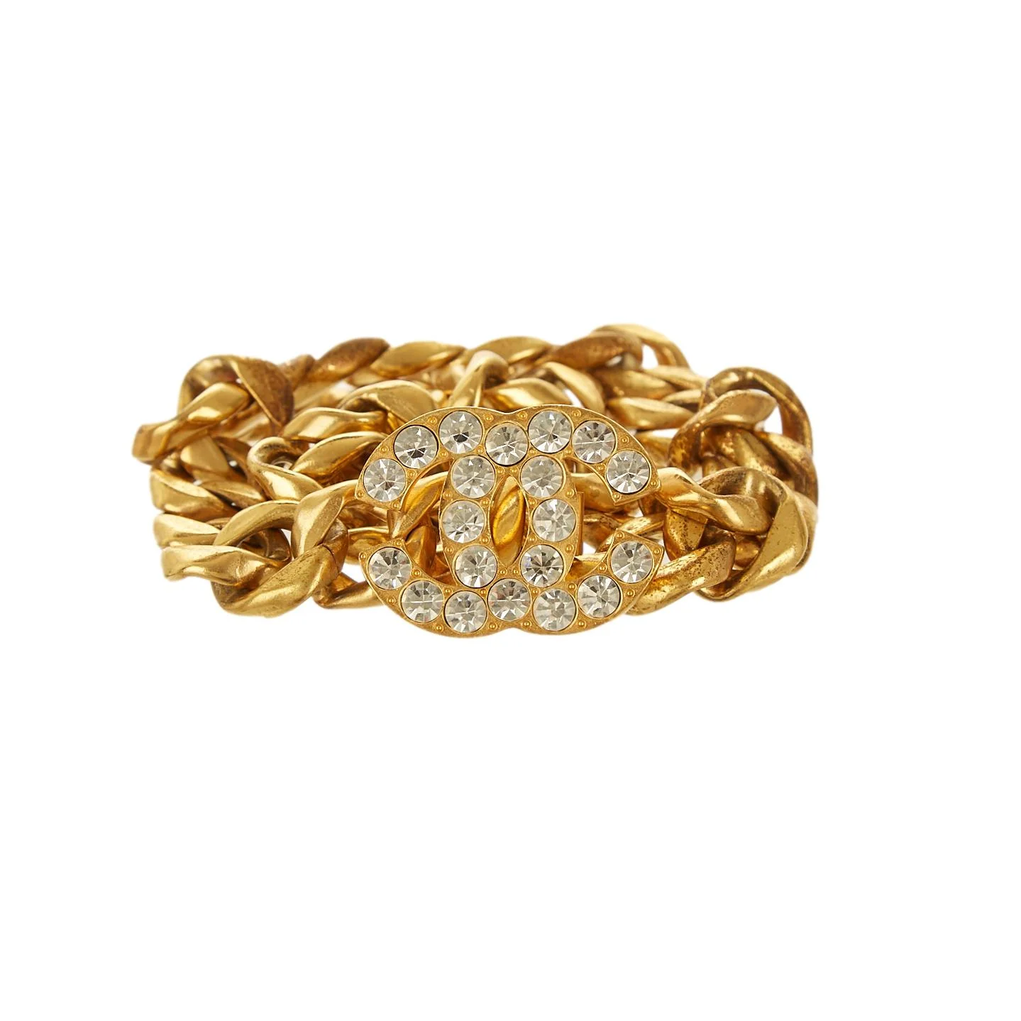 Chanel Gold Jumbo Crystal Logo Belt - Image 2