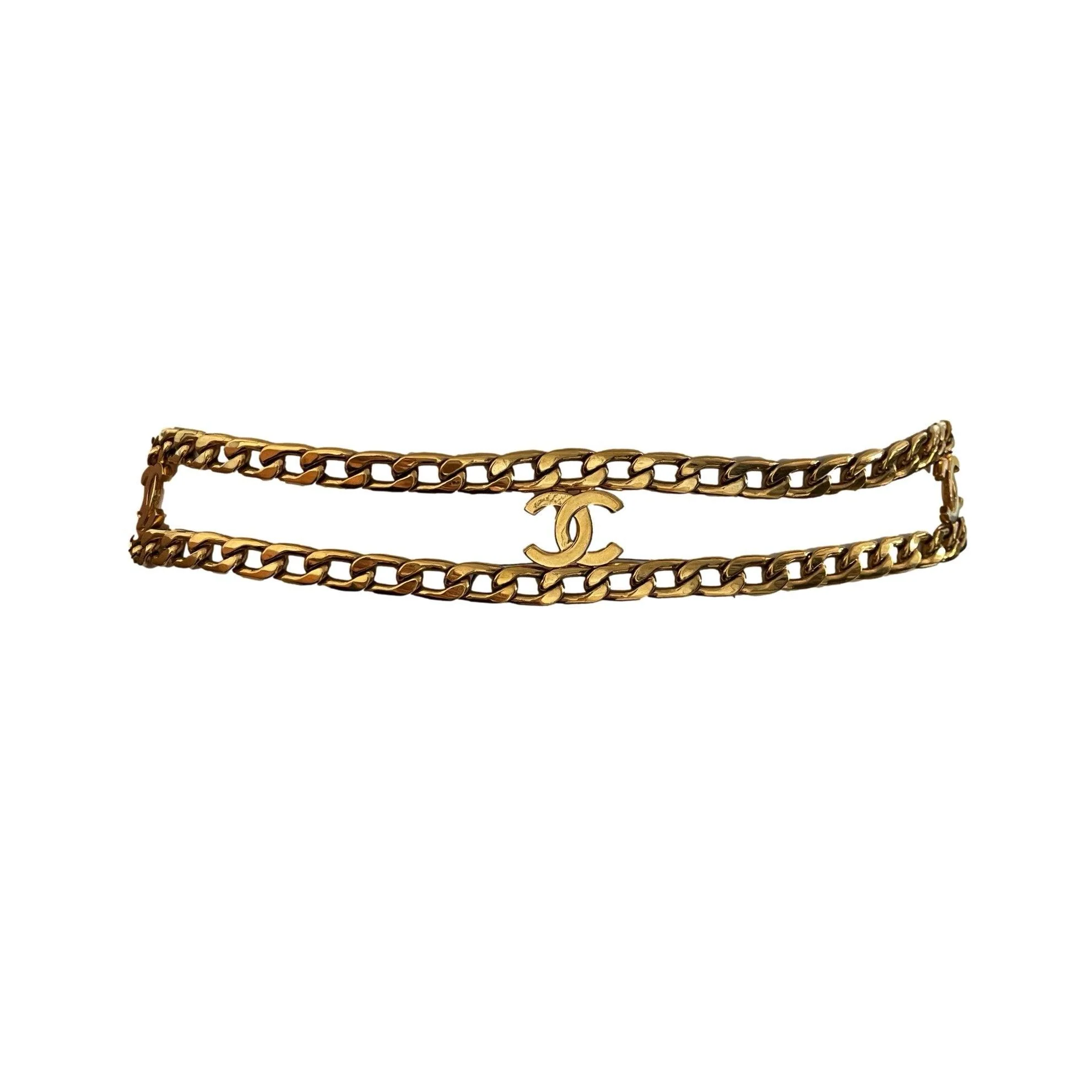 Chanel Gold Jumbo Logo Link Belt - Image 2