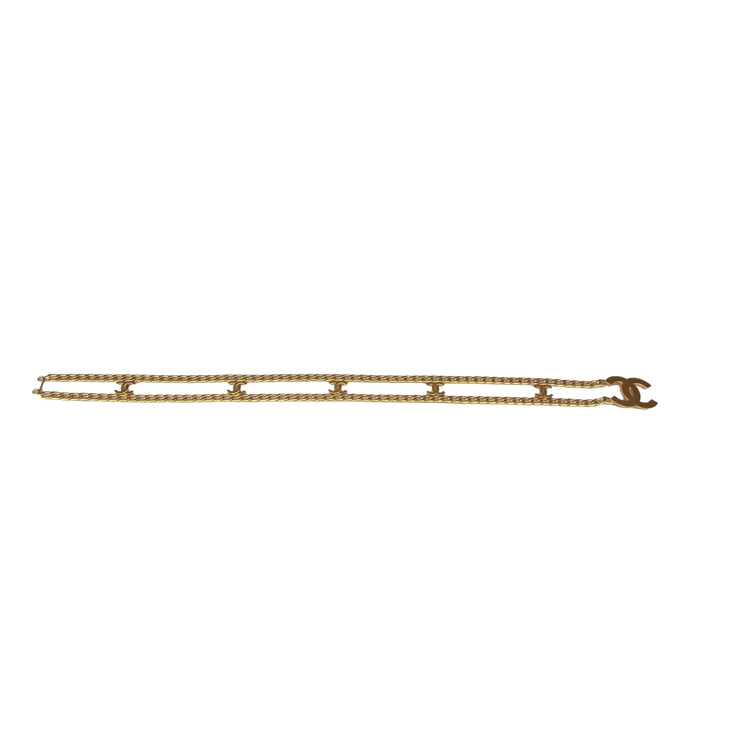 Chanel Gold Jumbo Logo Link Belt - Image 3