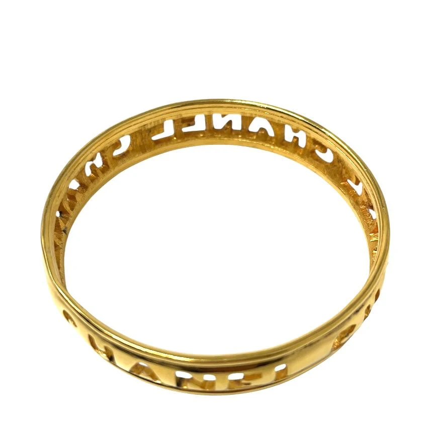 Chanel Gold Logo Bangle Bracelet - Image 2