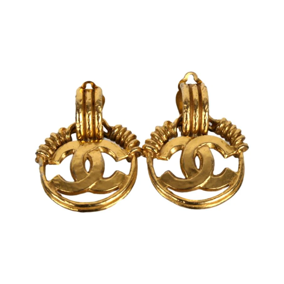 Chanel Gold Logo Jumbo Clip Earring