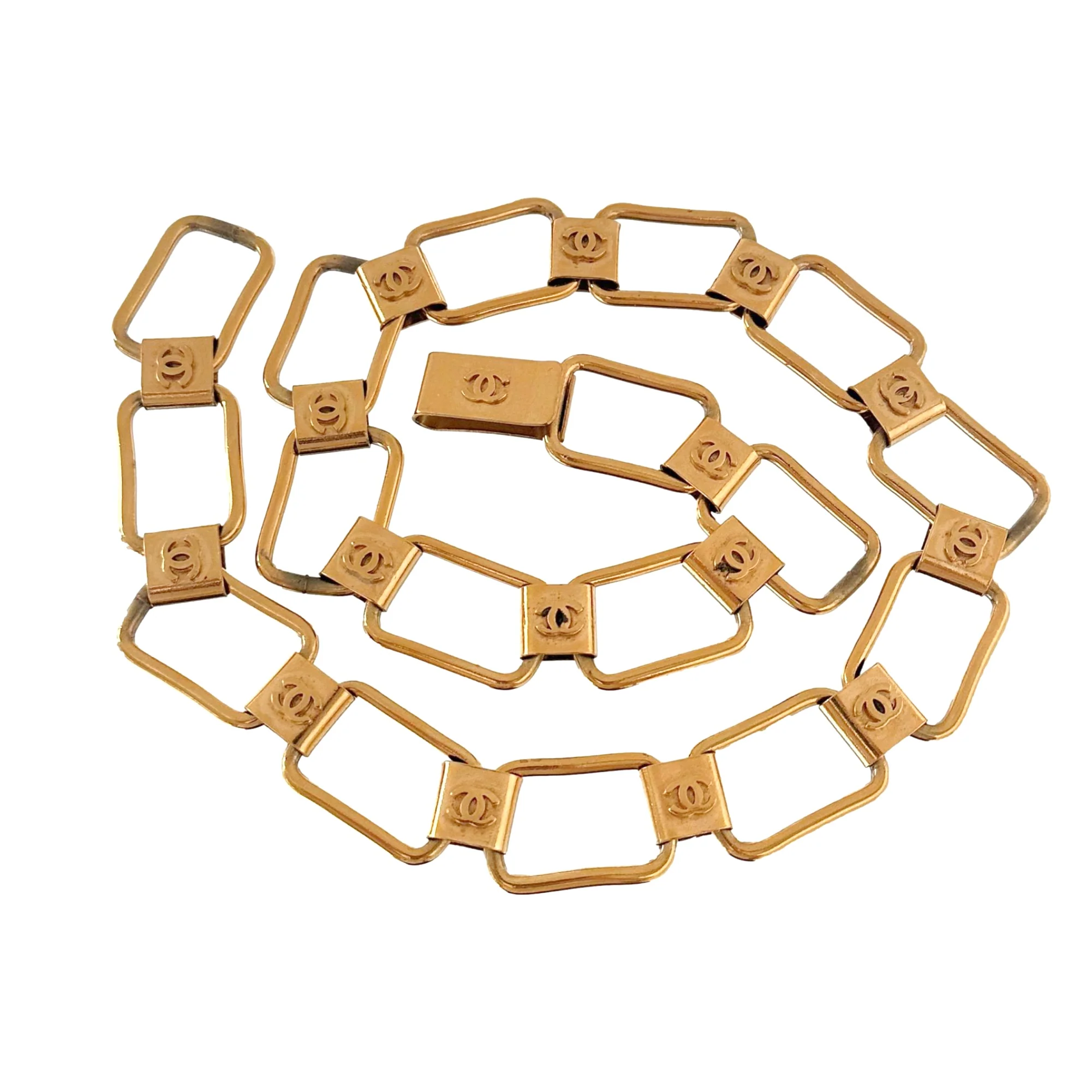 Chanel Gold Logo Link Chain Belt - Image 2