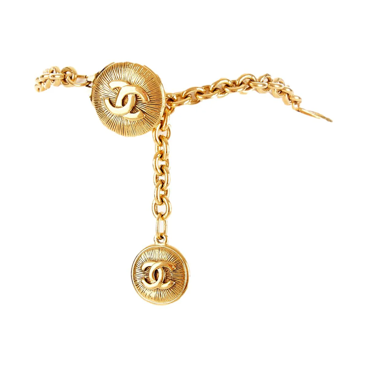 Chanel Gold Logo Medallion Chain - Image 2