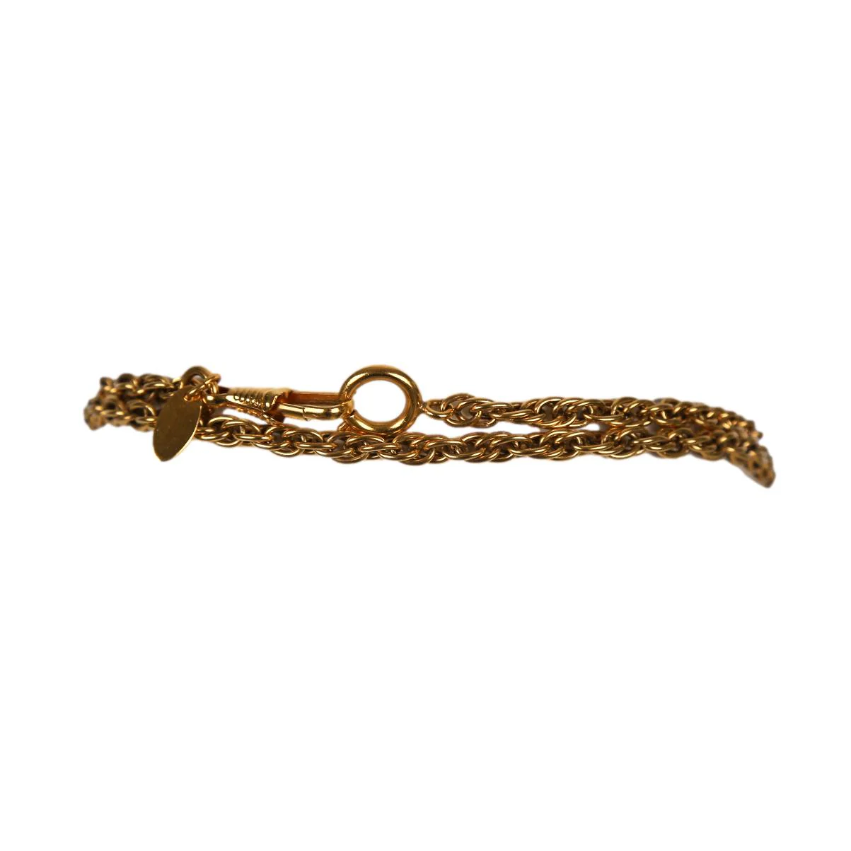 Chanel Gold Logo Pendant Chain Necklace - Image 2