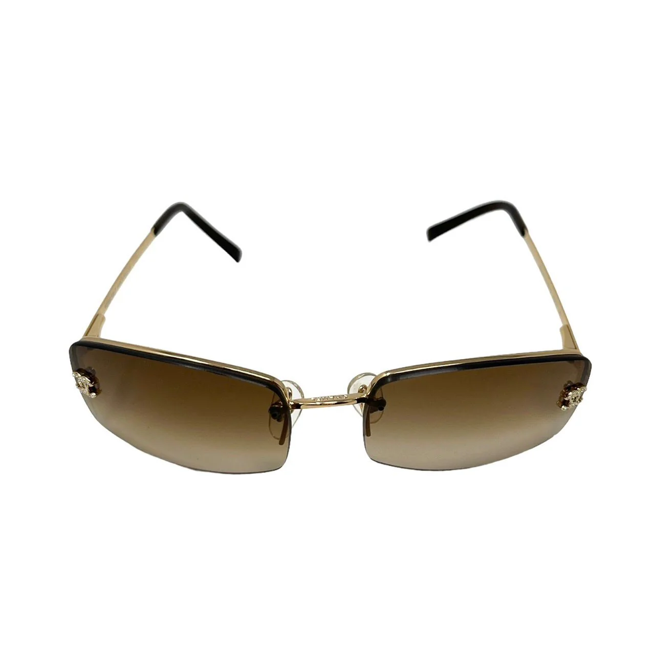 Chanel Gold Logo Sunglasses - Image 2