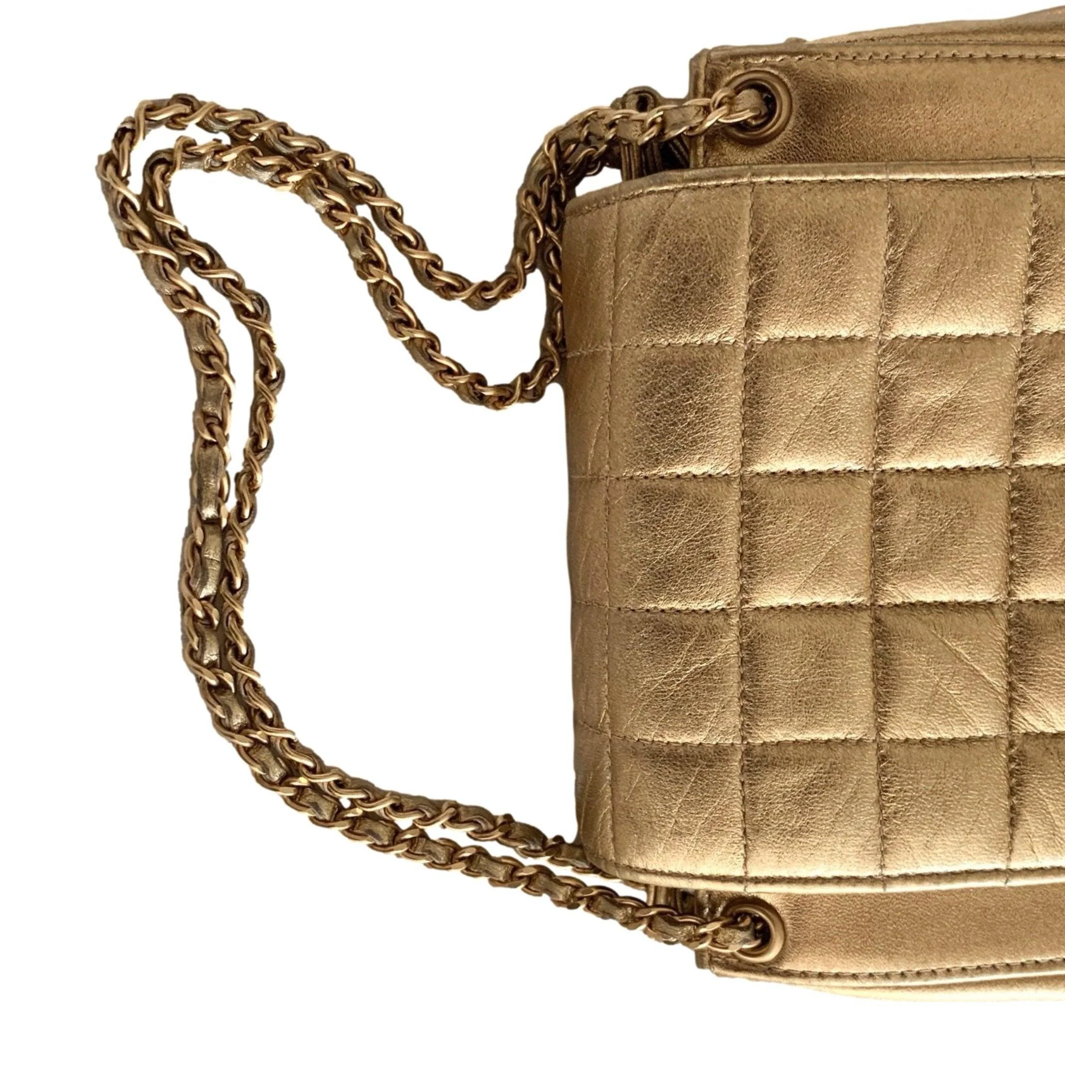 Chanel Gold Mini Chain Top Handle Bag - Image 2