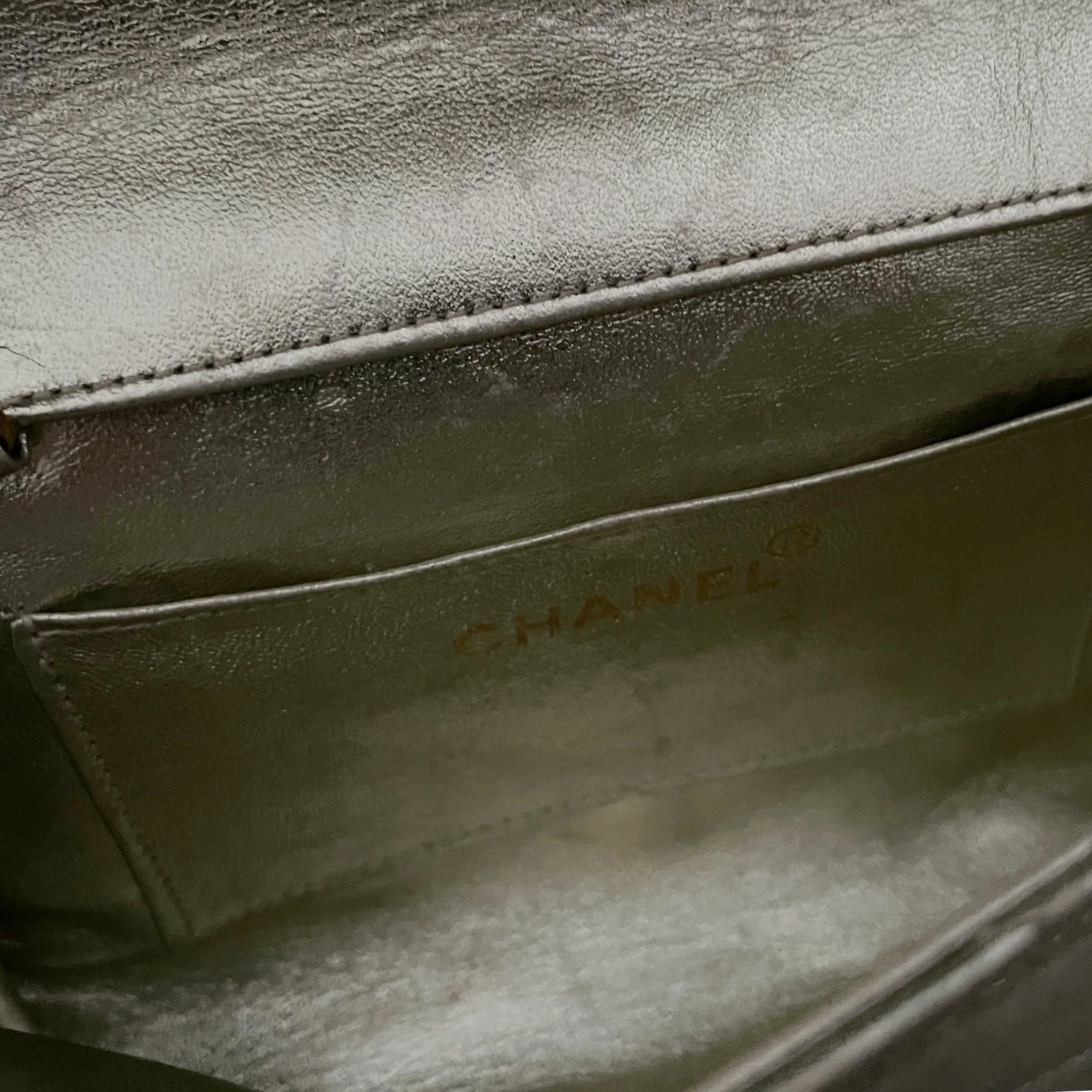 Chanel Gold Mini Logo Chain Bag - Image 4