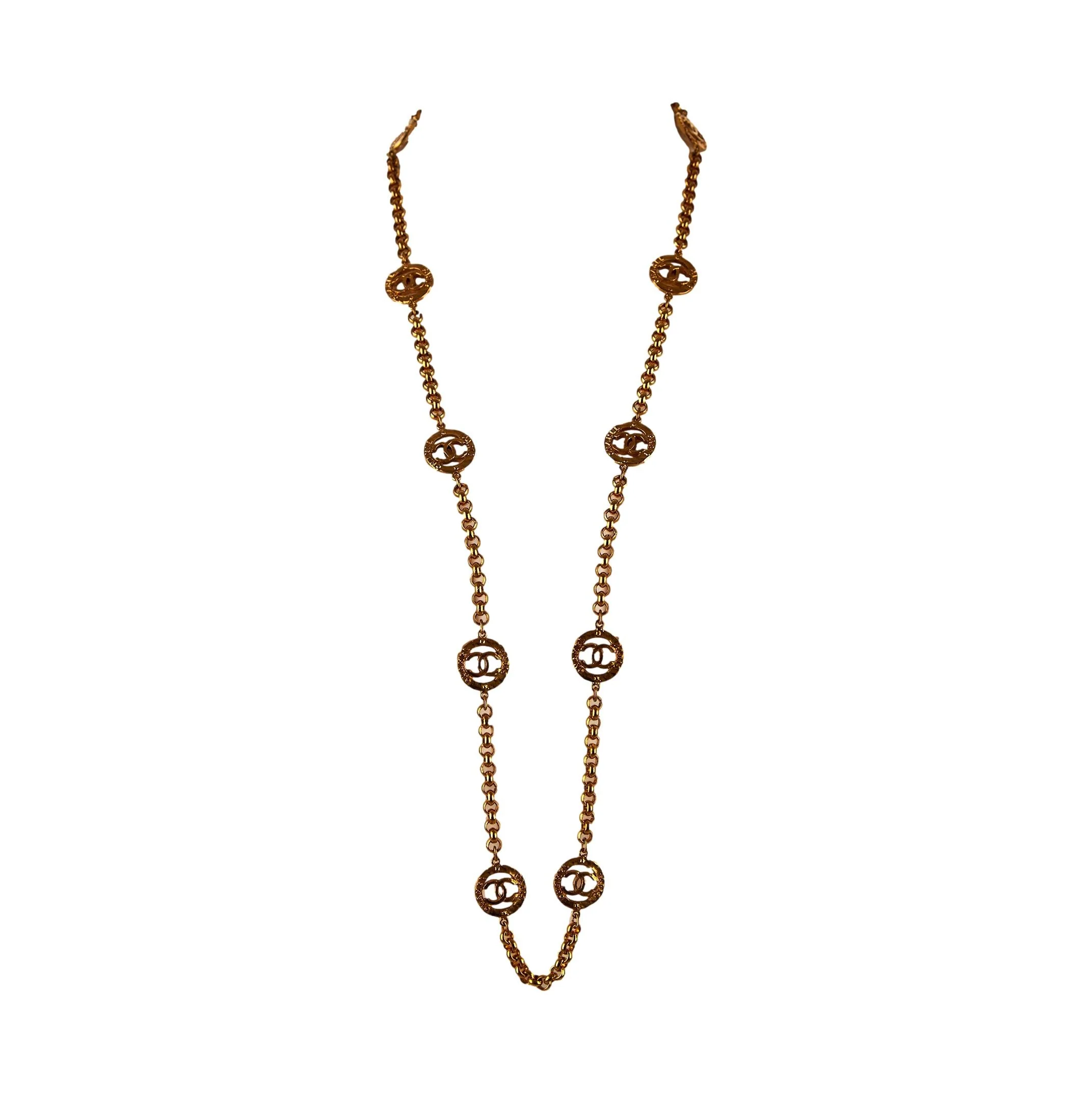 Chanel Gold Multi-charm Chain Necklace