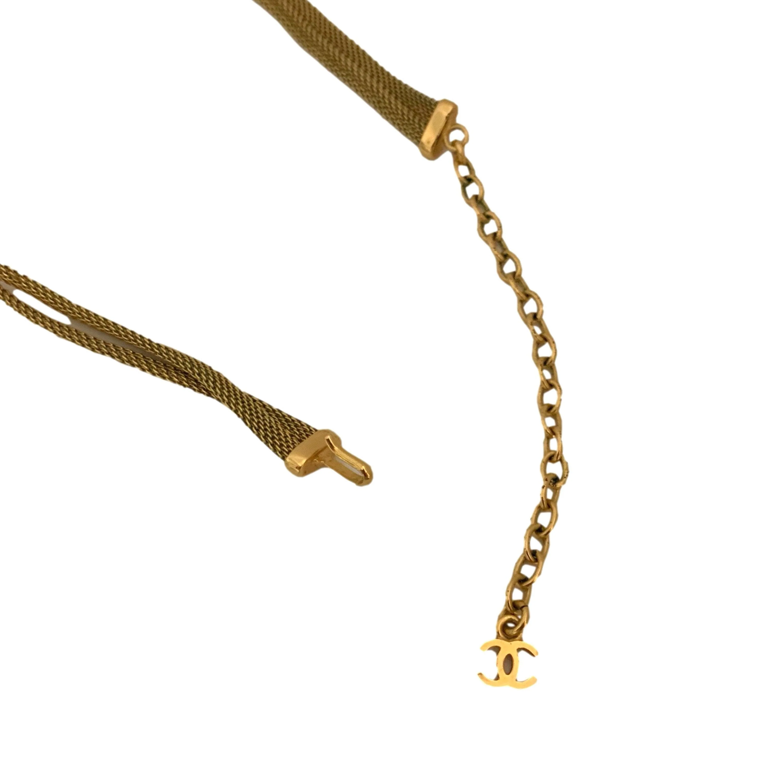 Chanel Gold Nameplate Necklace - Image 3