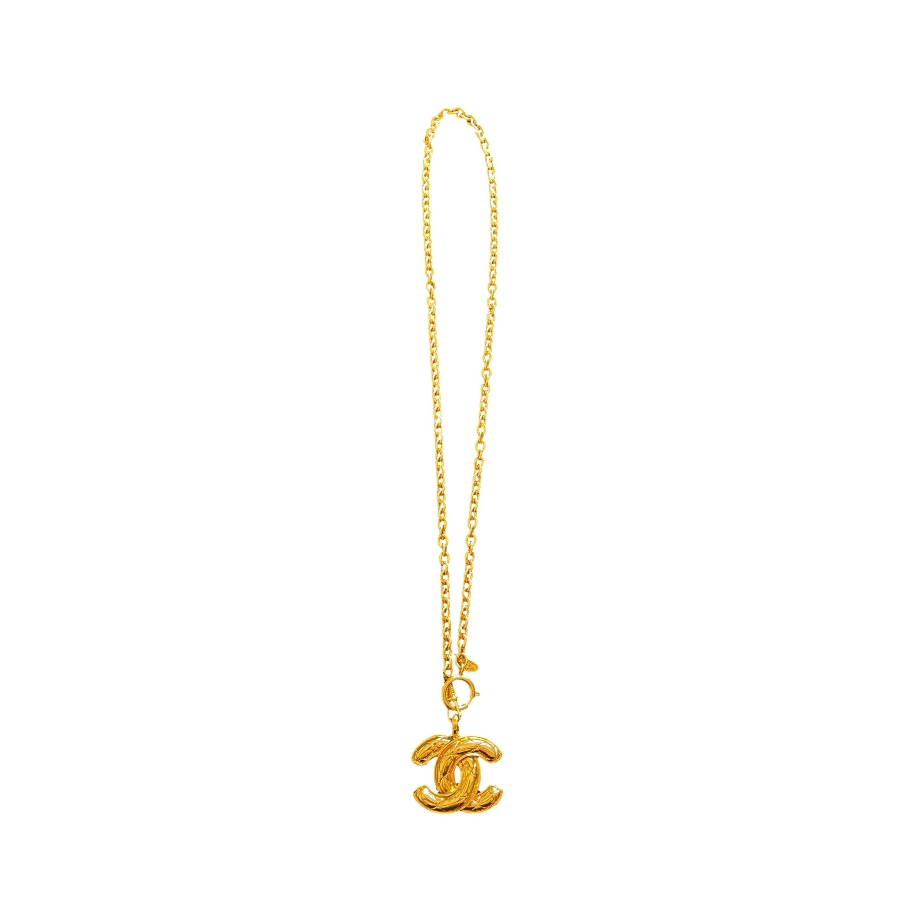 Chanel Gold Quilted Logo Chain