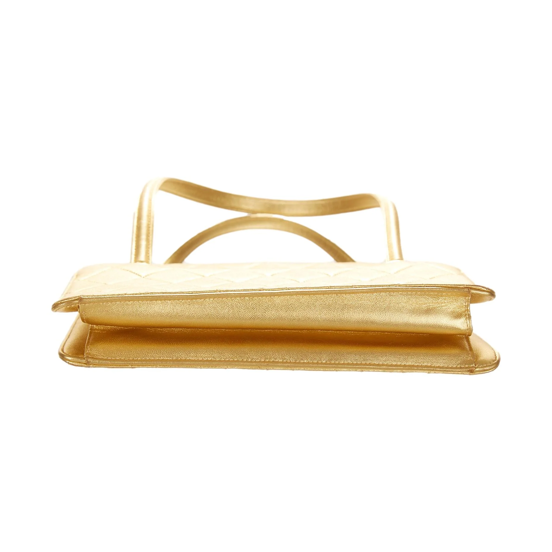 Chanel Gold Quilted Mini Bag - Image 3