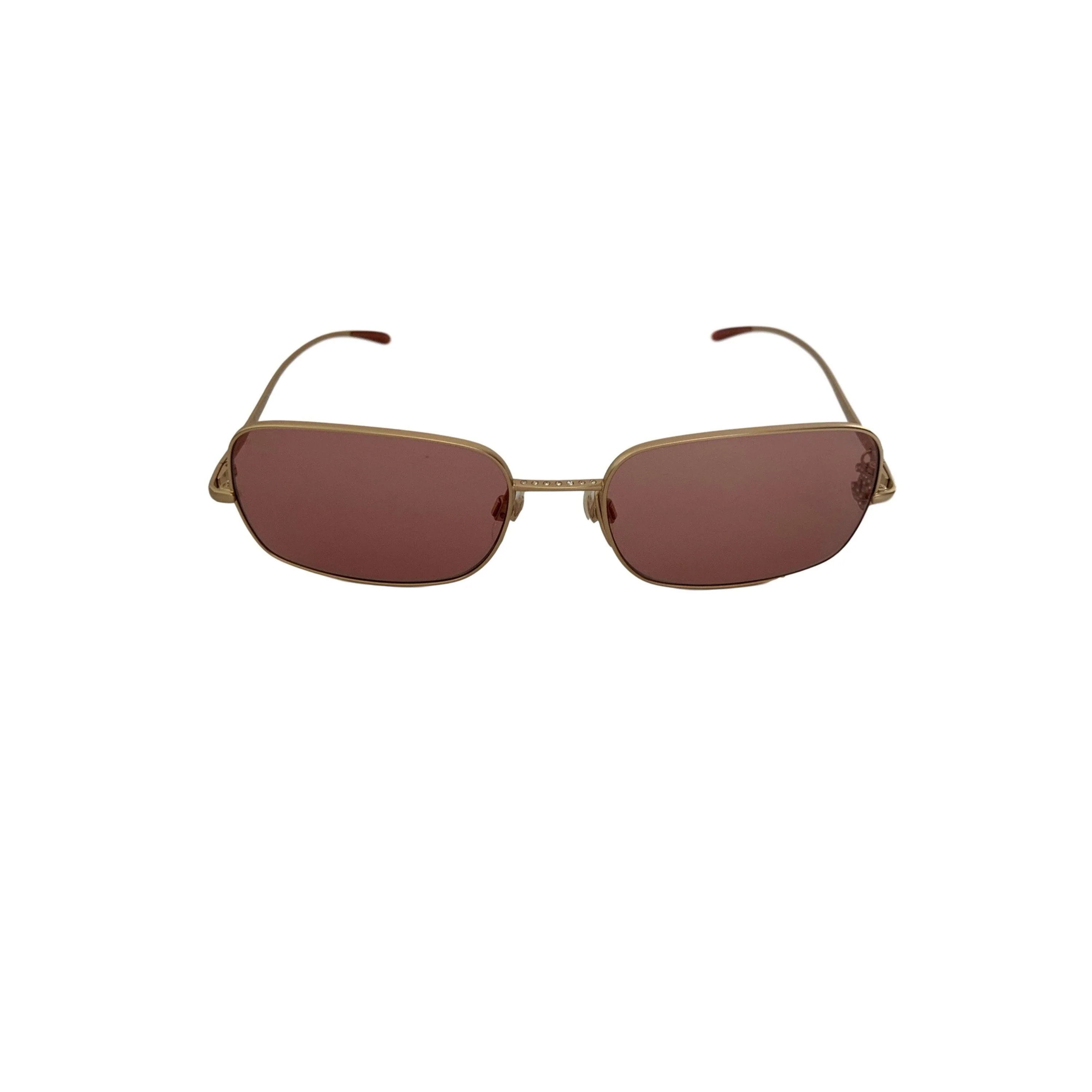 Chanel Gold Rhinestone Dangle Logo Sunglasses - Image 2