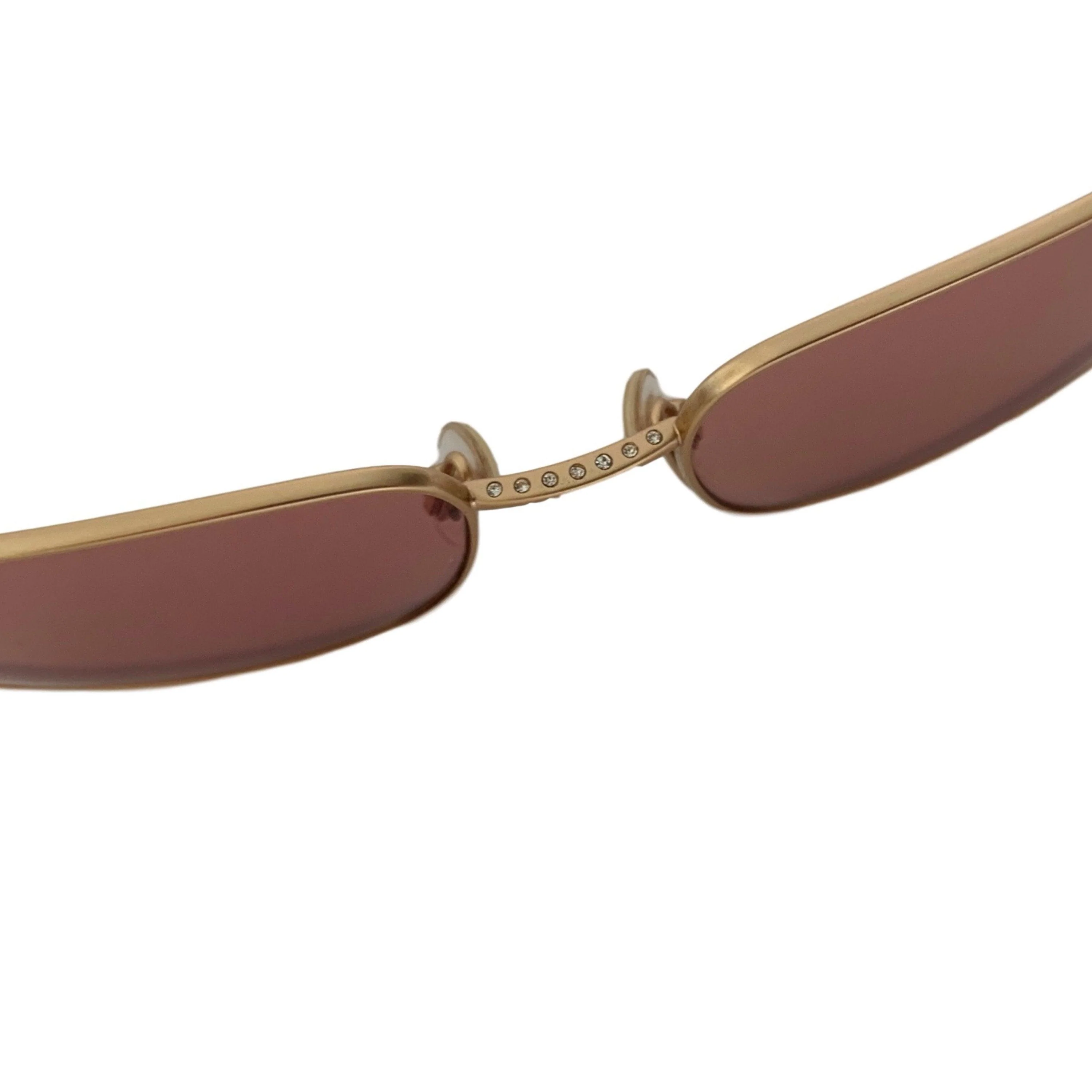 Chanel Gold Rhinestone Dangle Logo Sunglasses - Image 3