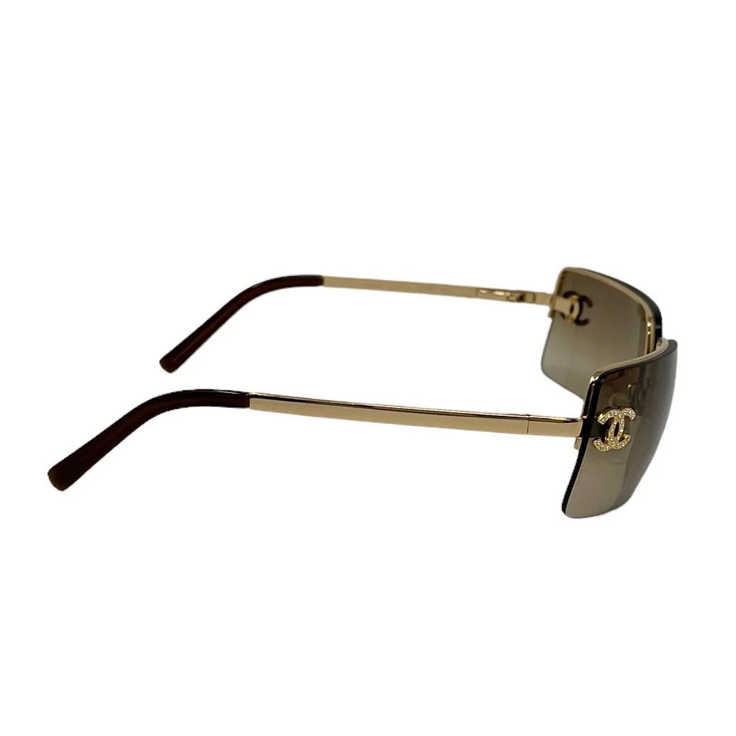 Chanel Gold Rimless Logo Sunglasses - Image 2