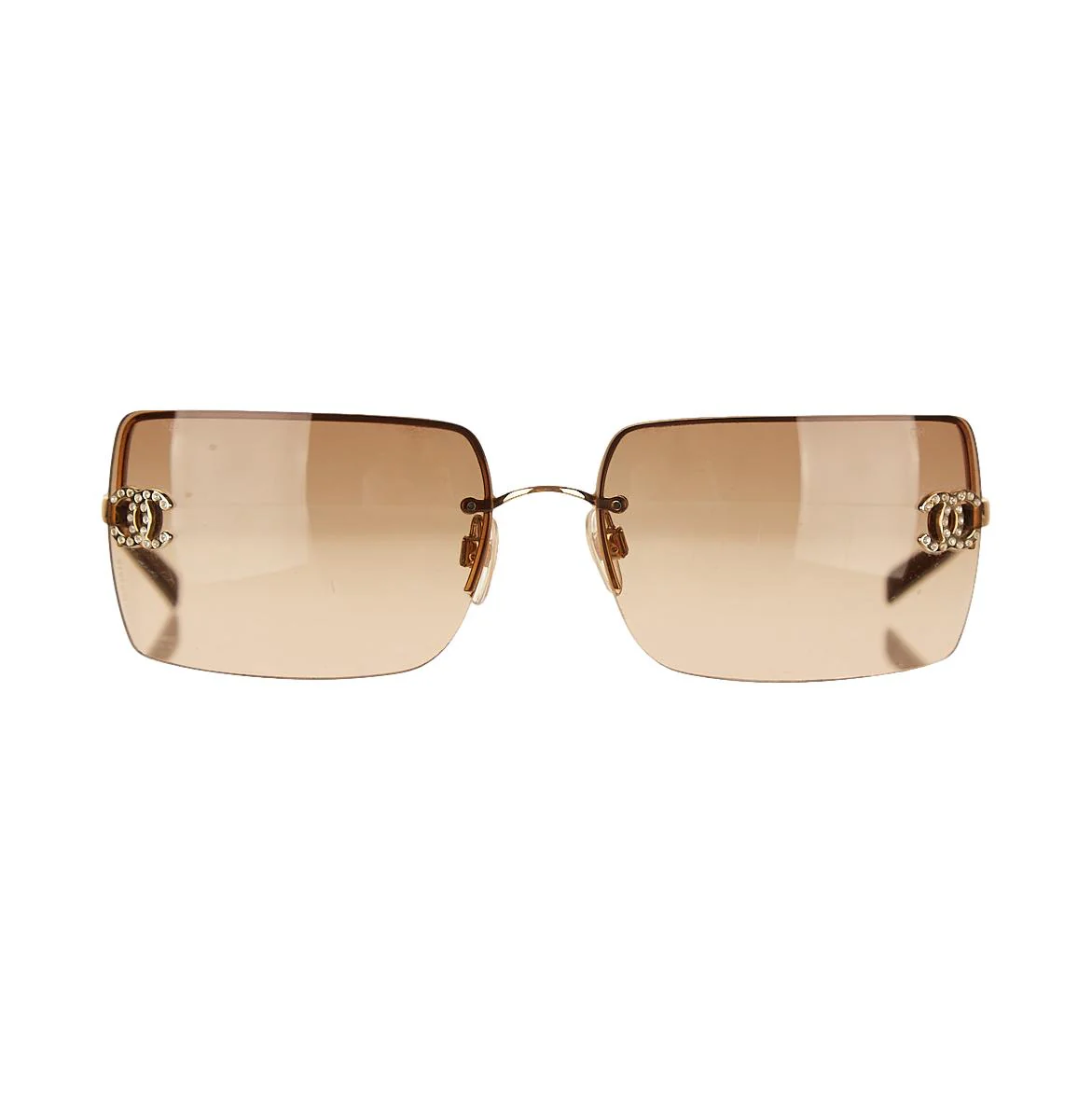 Chanel Gold Rimless Logo Sunglasses