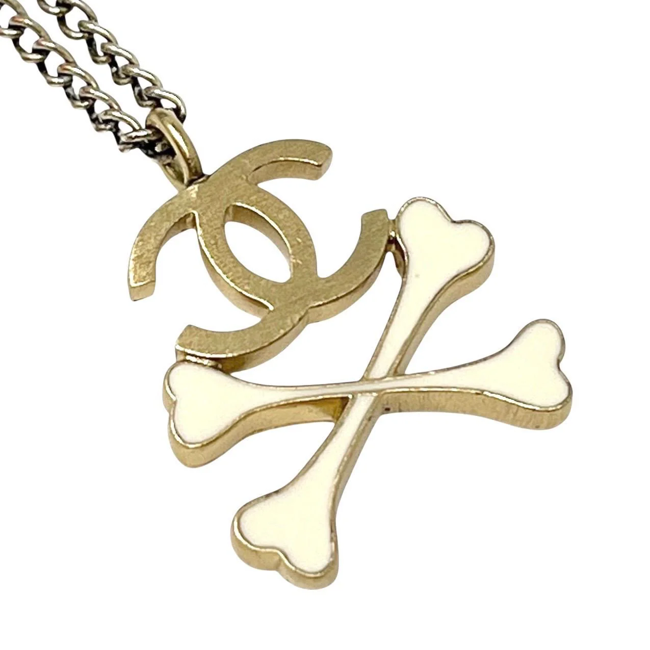 Chanel Gold Skull Logo Necklace - Image 2