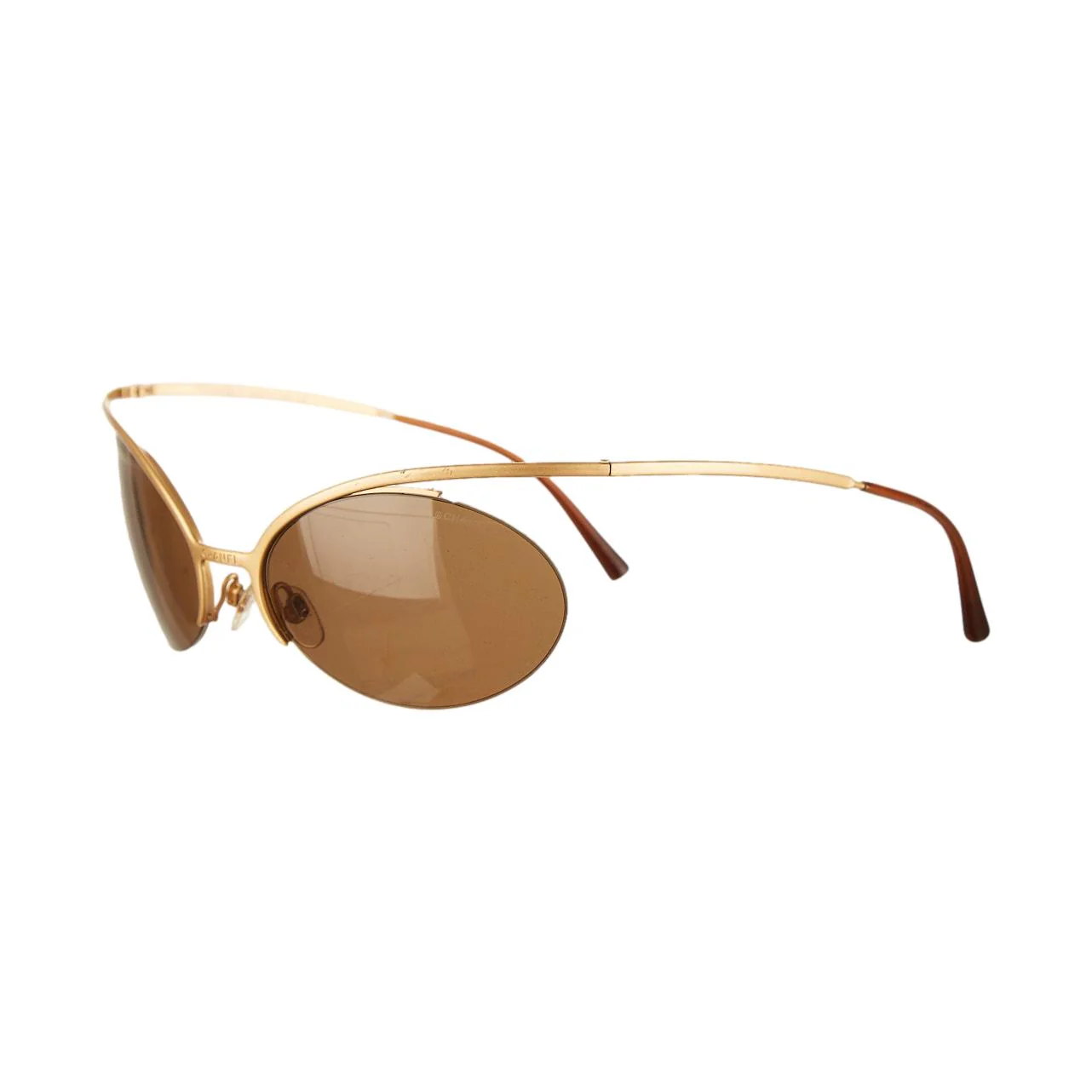 Chanel Gold Wire Logo Sunglasses