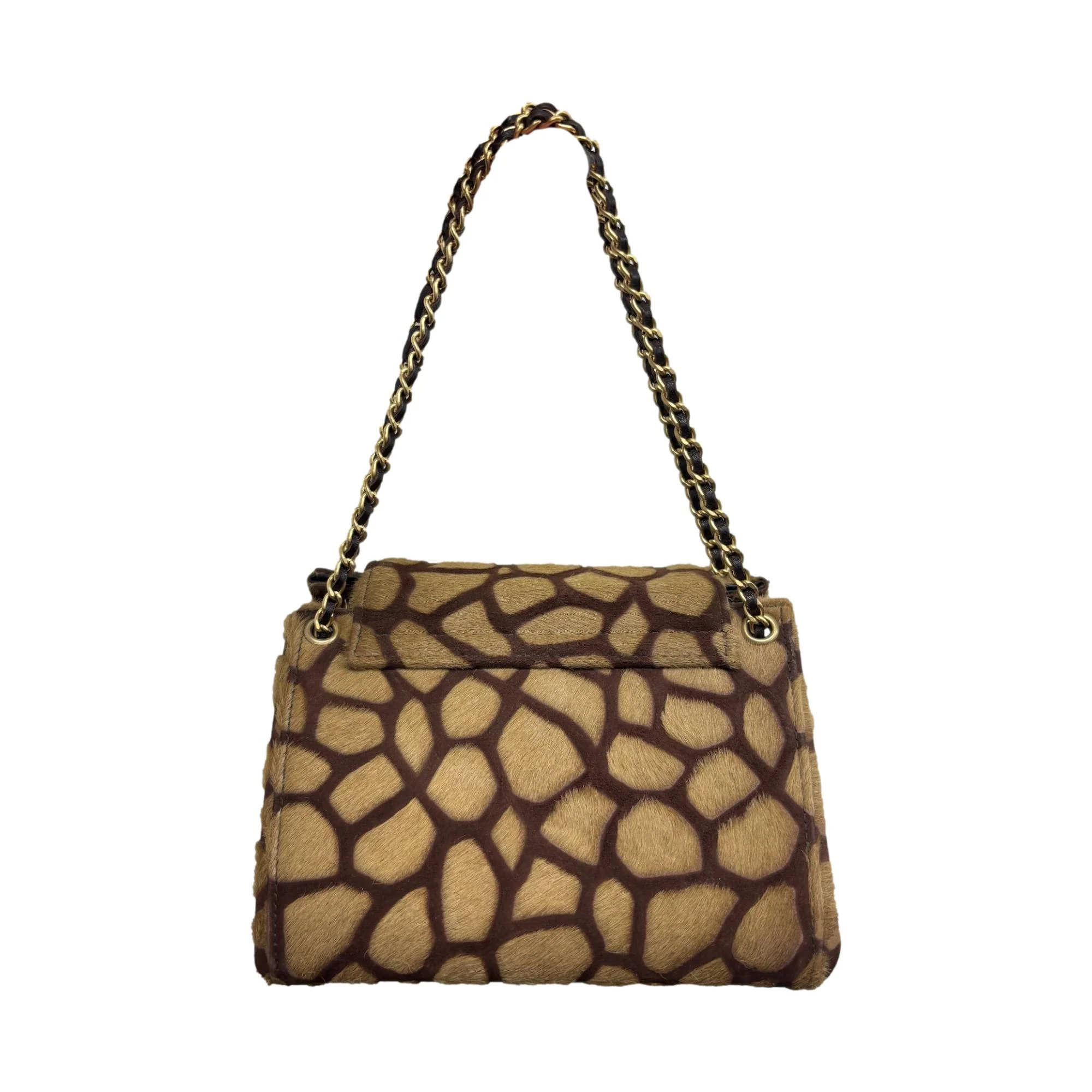 Chanel Tan Giraffe Calf-Hair Chain Bag - Image 2