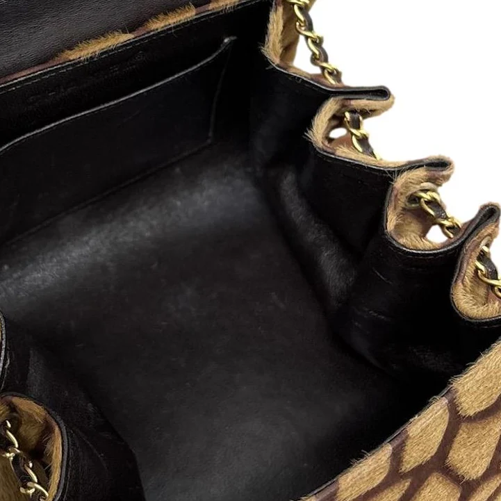 Chanel Tan Giraffe Calf-Hair Chain Bag - Image 6