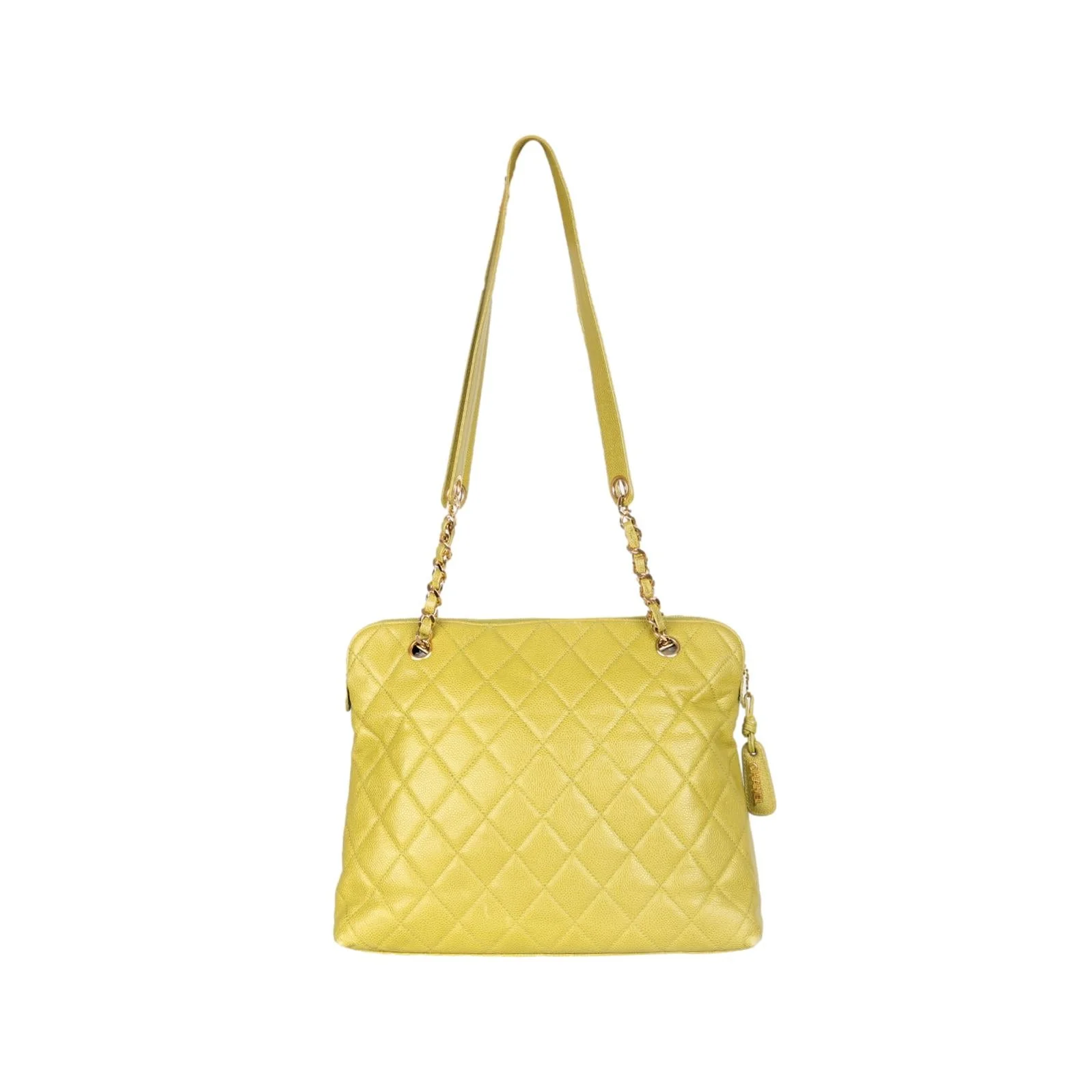 Chanel Lime Green Caviar Oversized Shoulder Bag - Image 2