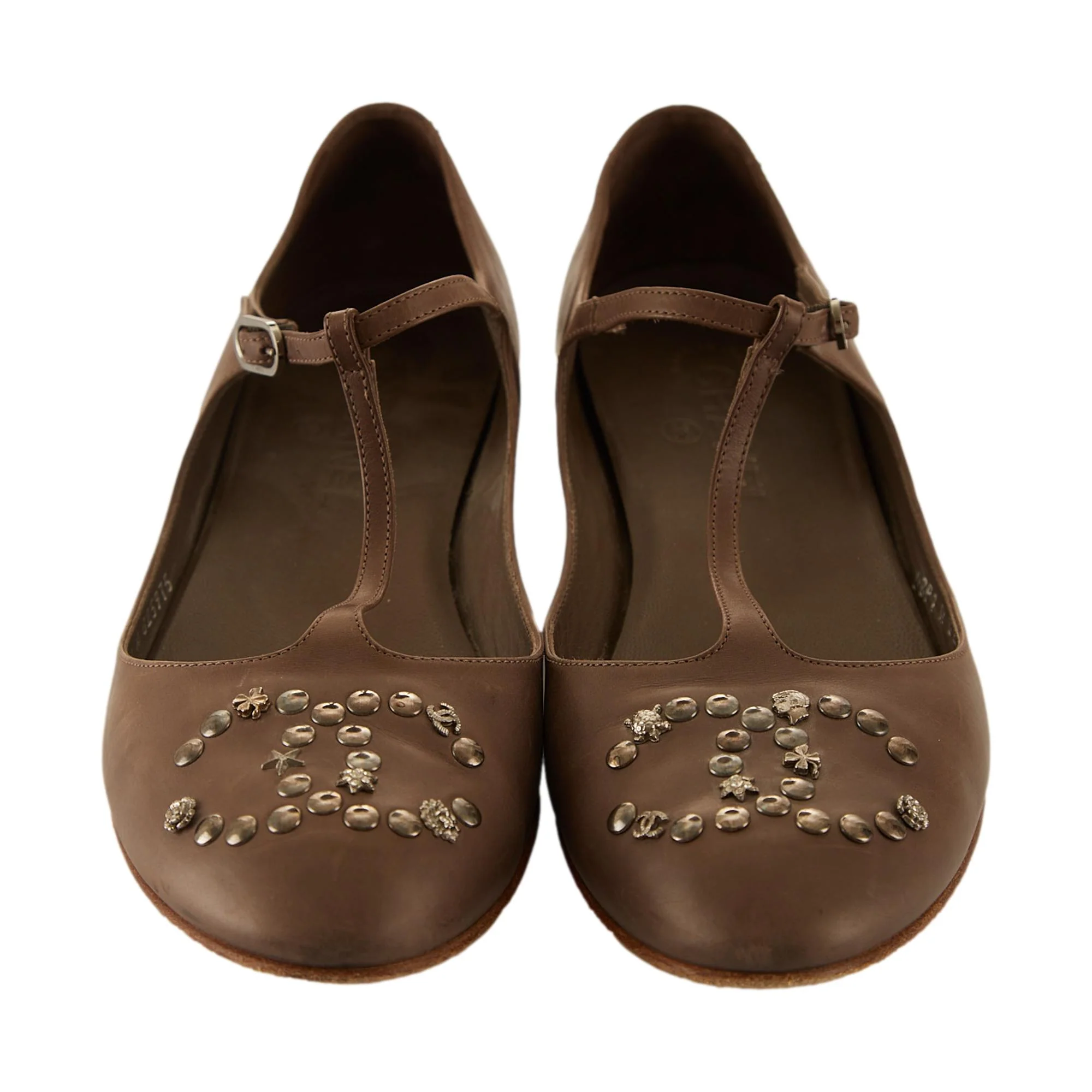 Chanel Green Logo Charm Mary Jane Shoes