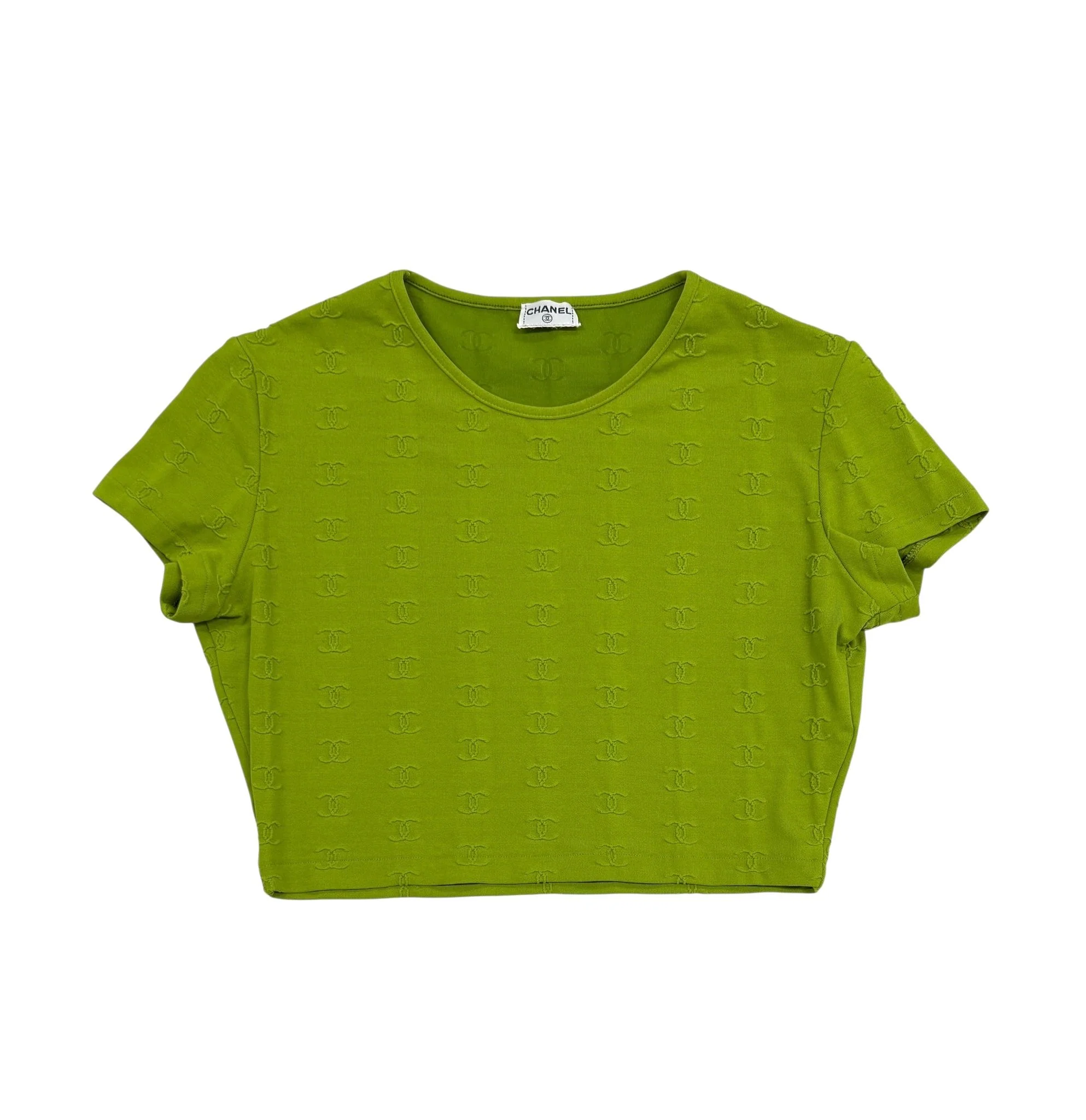 Chanel Green Logo Crop Top