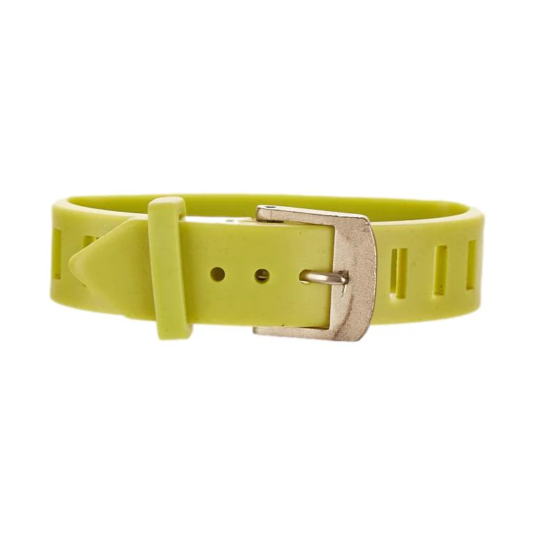 Chanel Lime Green Rubber Bracelet - Image 2