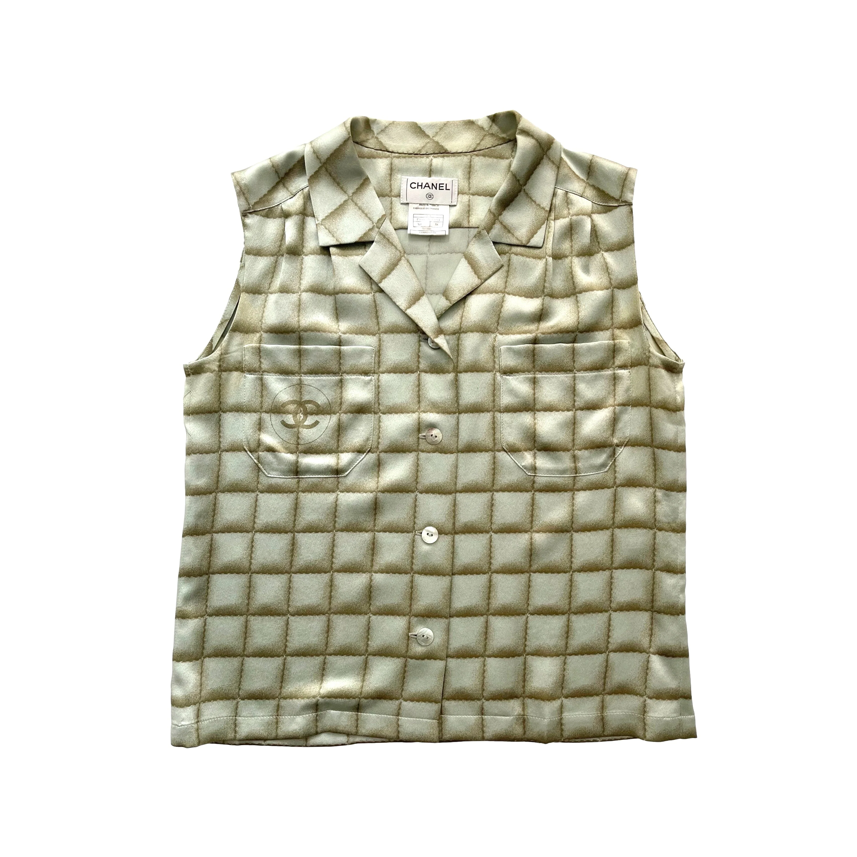 Chanel Green Silk Logo Print Set - Image 2
