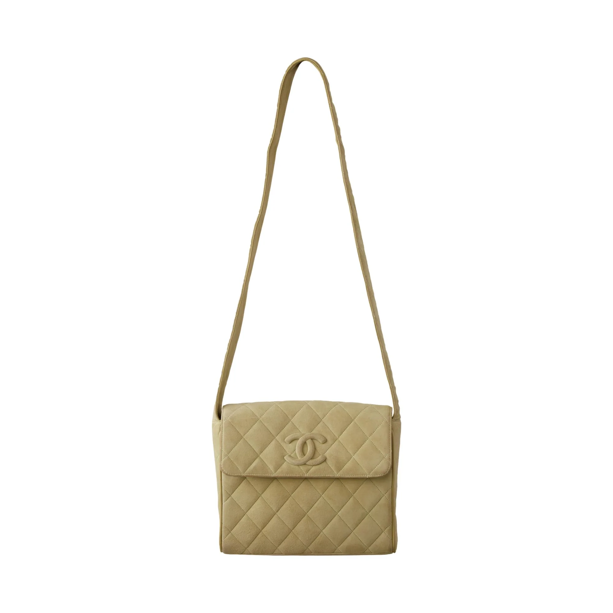 Chanel Green Suede Logo Shoulder Bag - Image 3