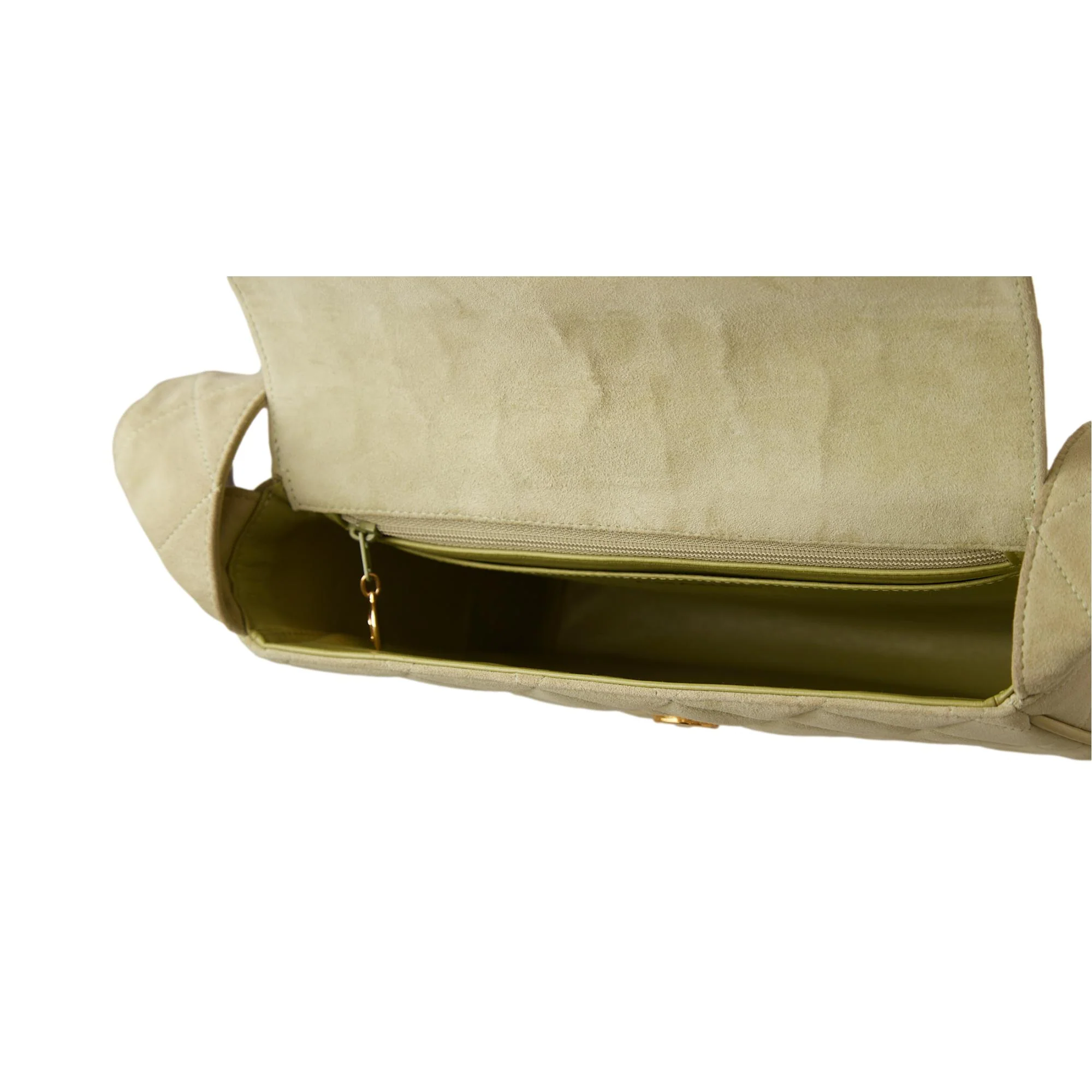 Chanel Green Suede Logo Shoulder Bag - Image 5