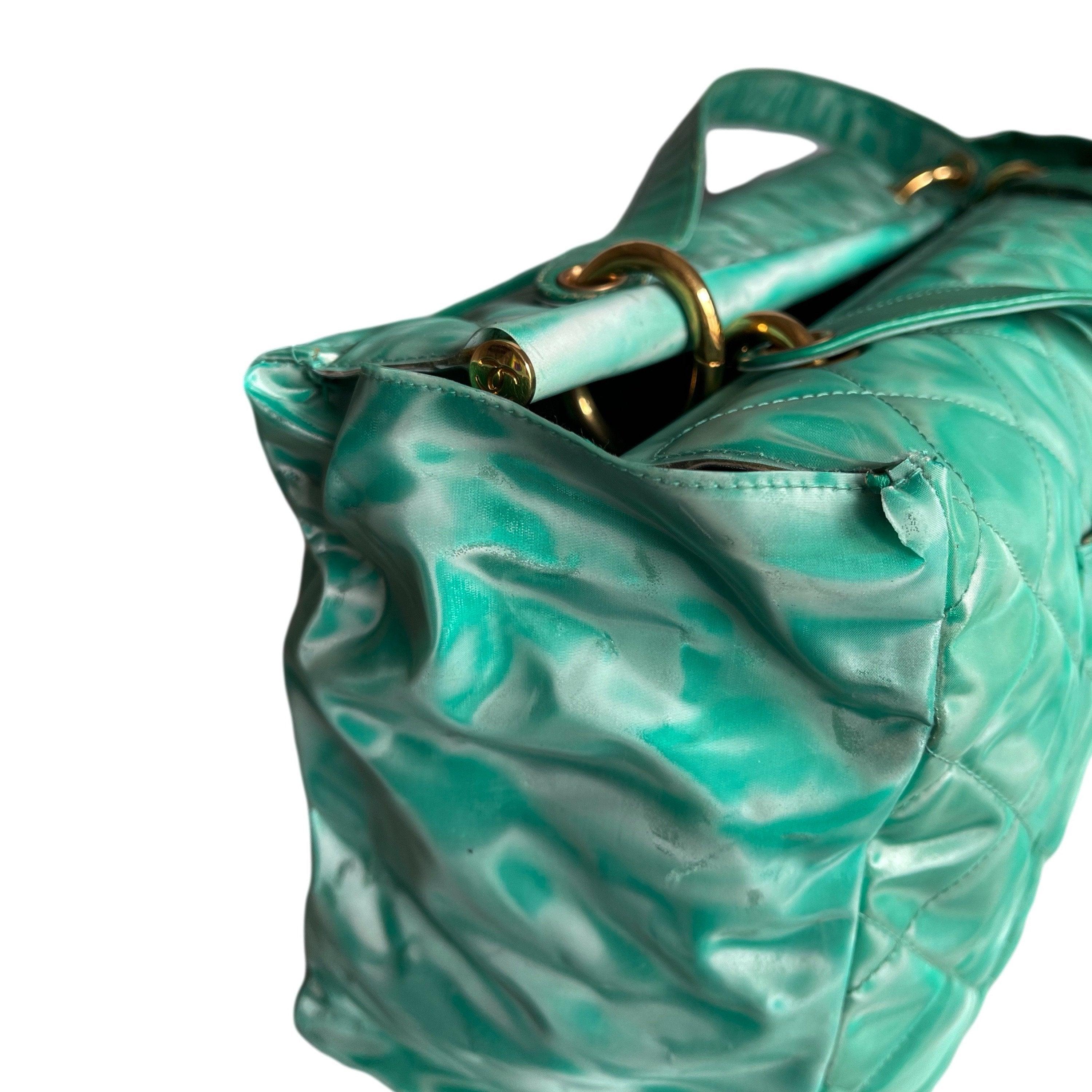 Chanel Green Vinyl Jumbo Tote - Image 3