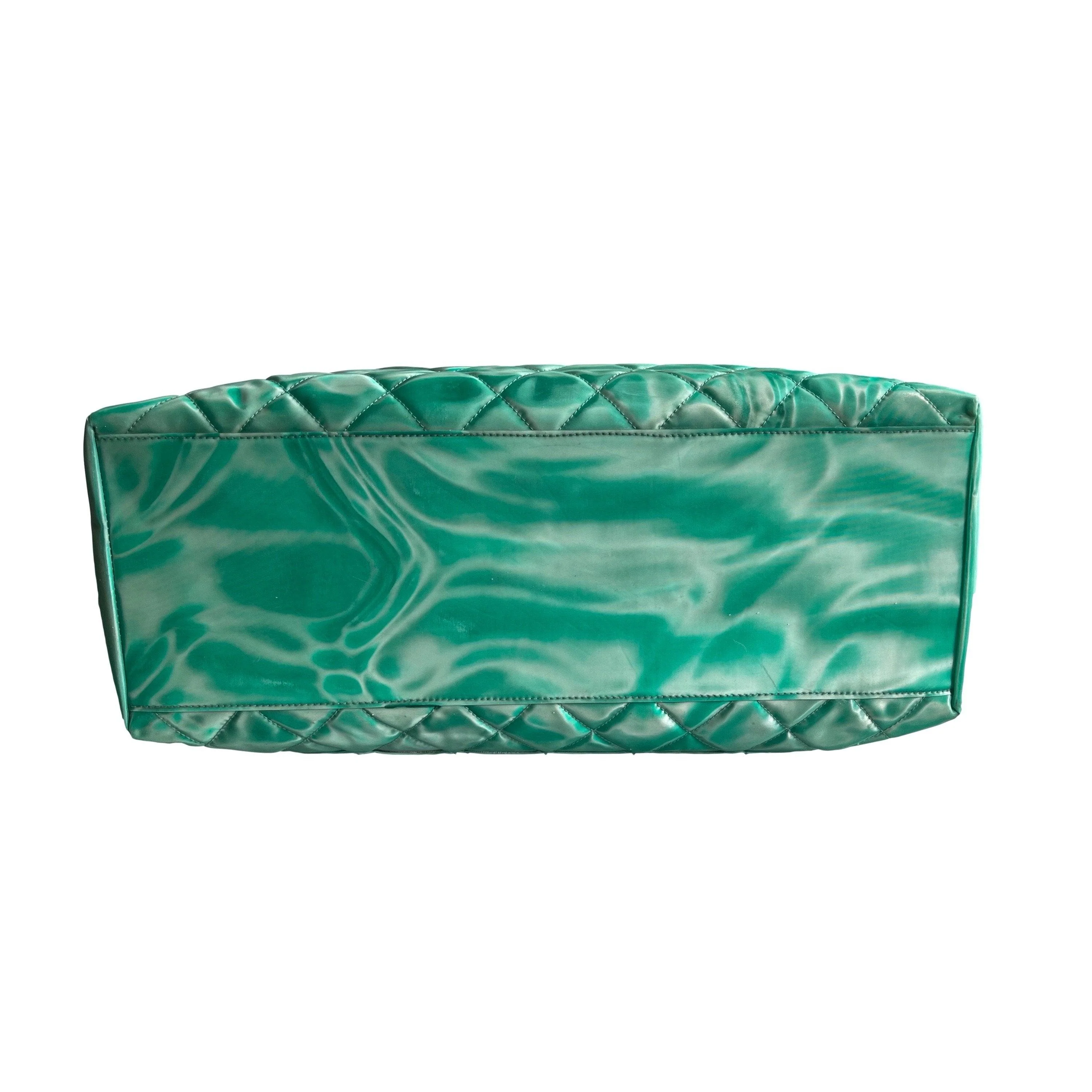Chanel Green Vinyl Jumbo Tote - Image 5