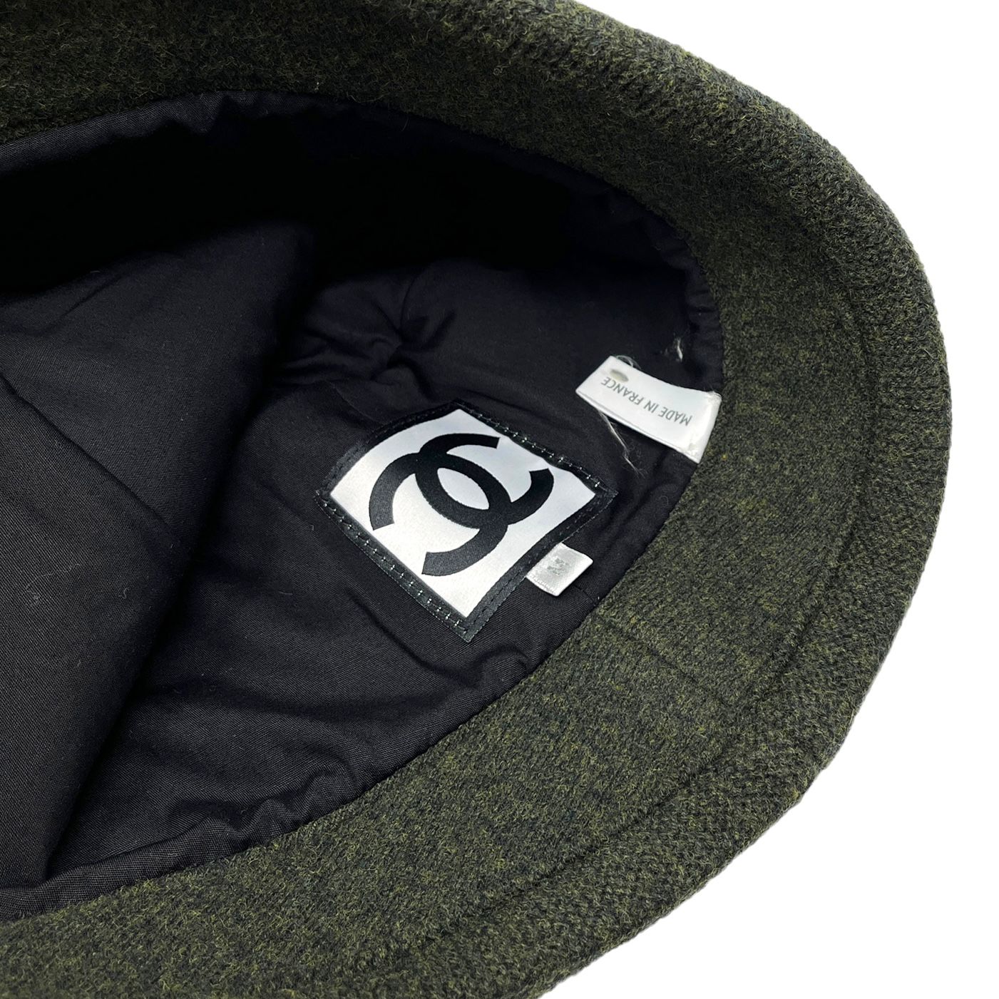 Chanel Green Wool Logo Bucket Hat - Image 3