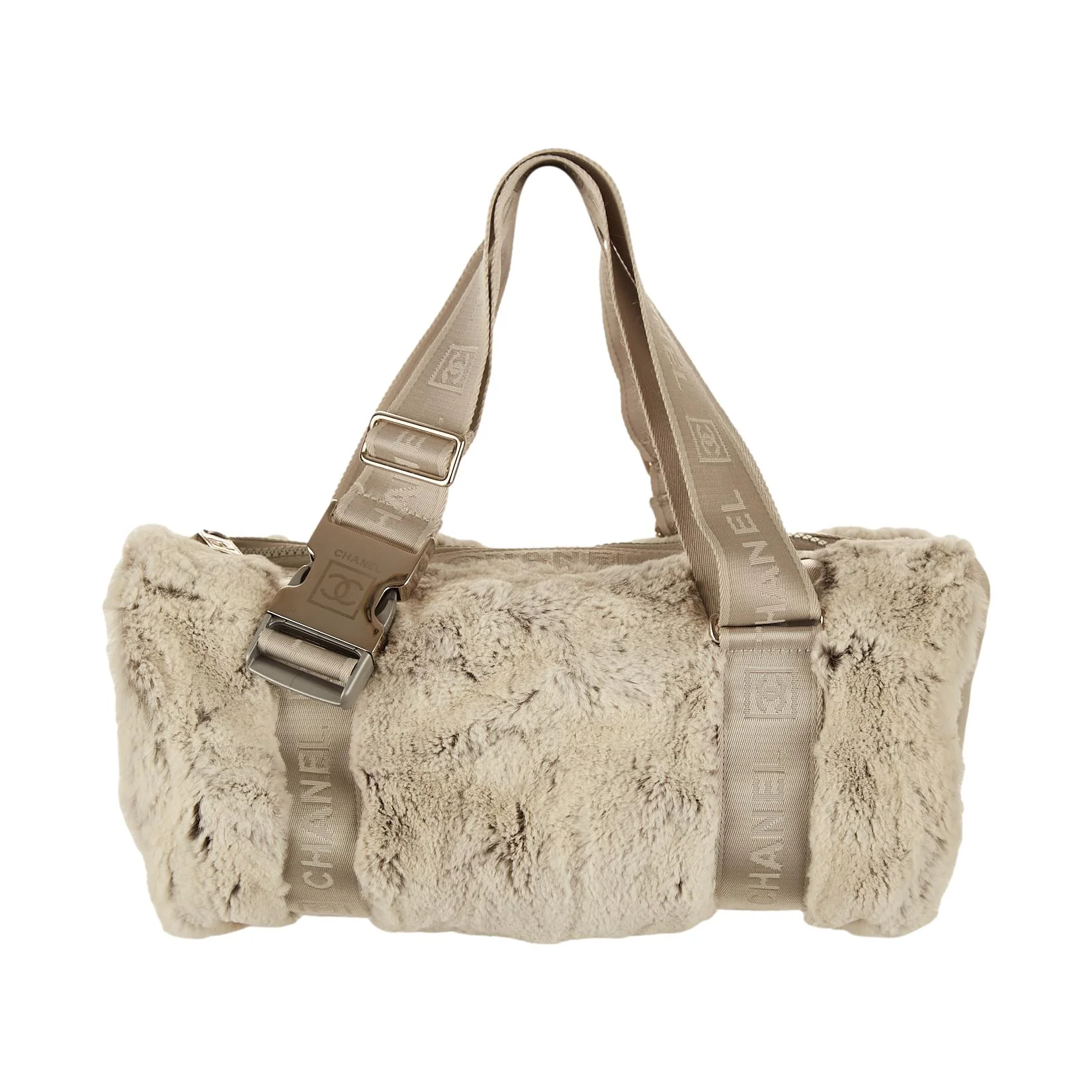 Chanel Grey Fur Mini Duffle - Image 2