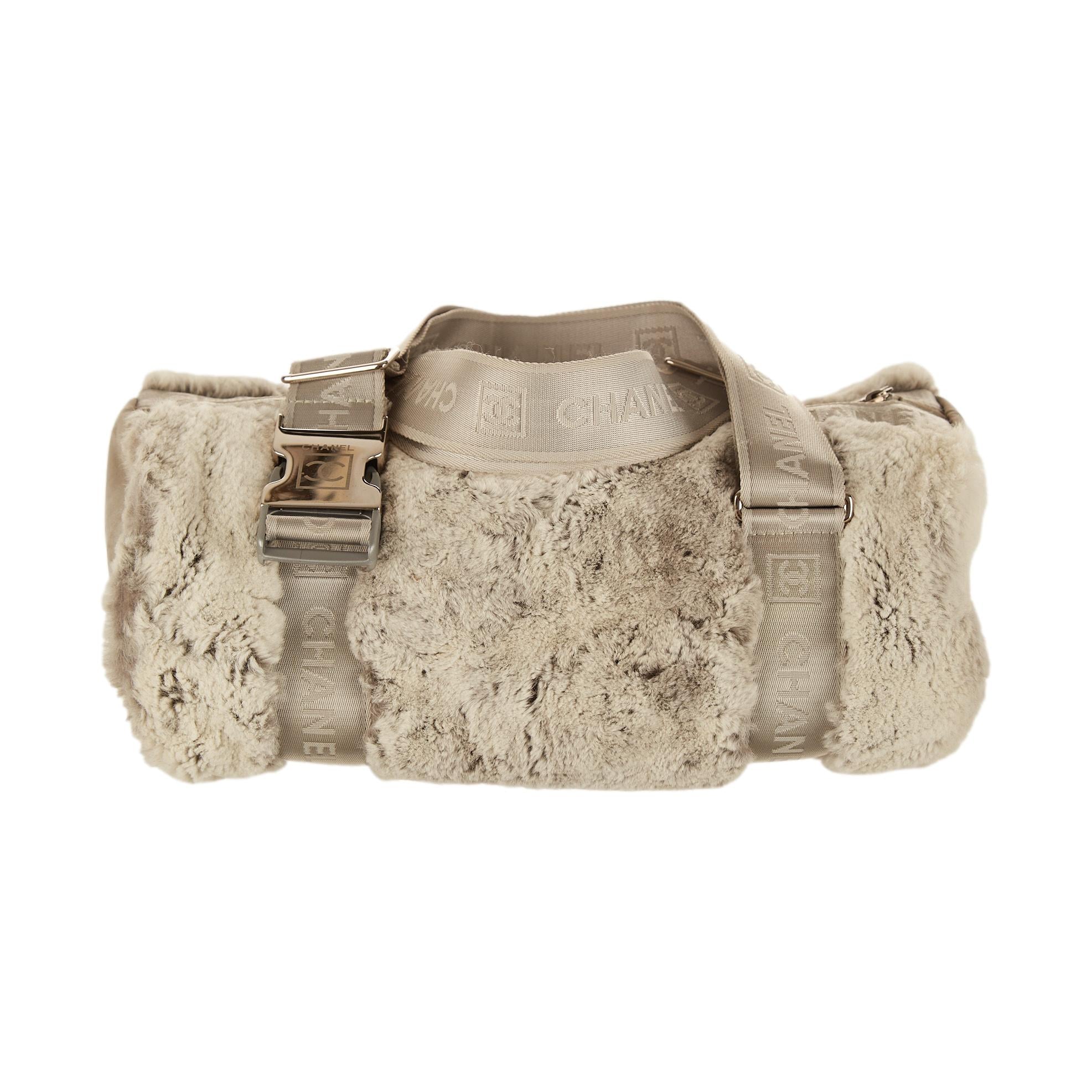Chanel Grey Fur Mini Duffle - Image 3