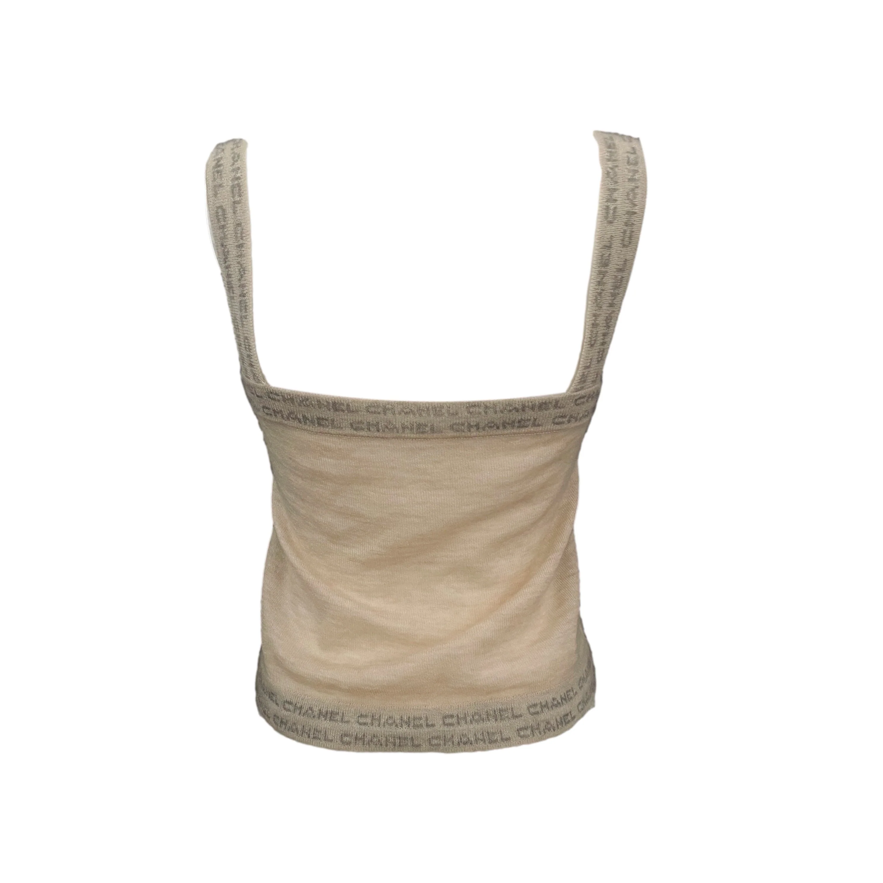 Chanel Grey Logo Cashmere Tank Top - Image 2