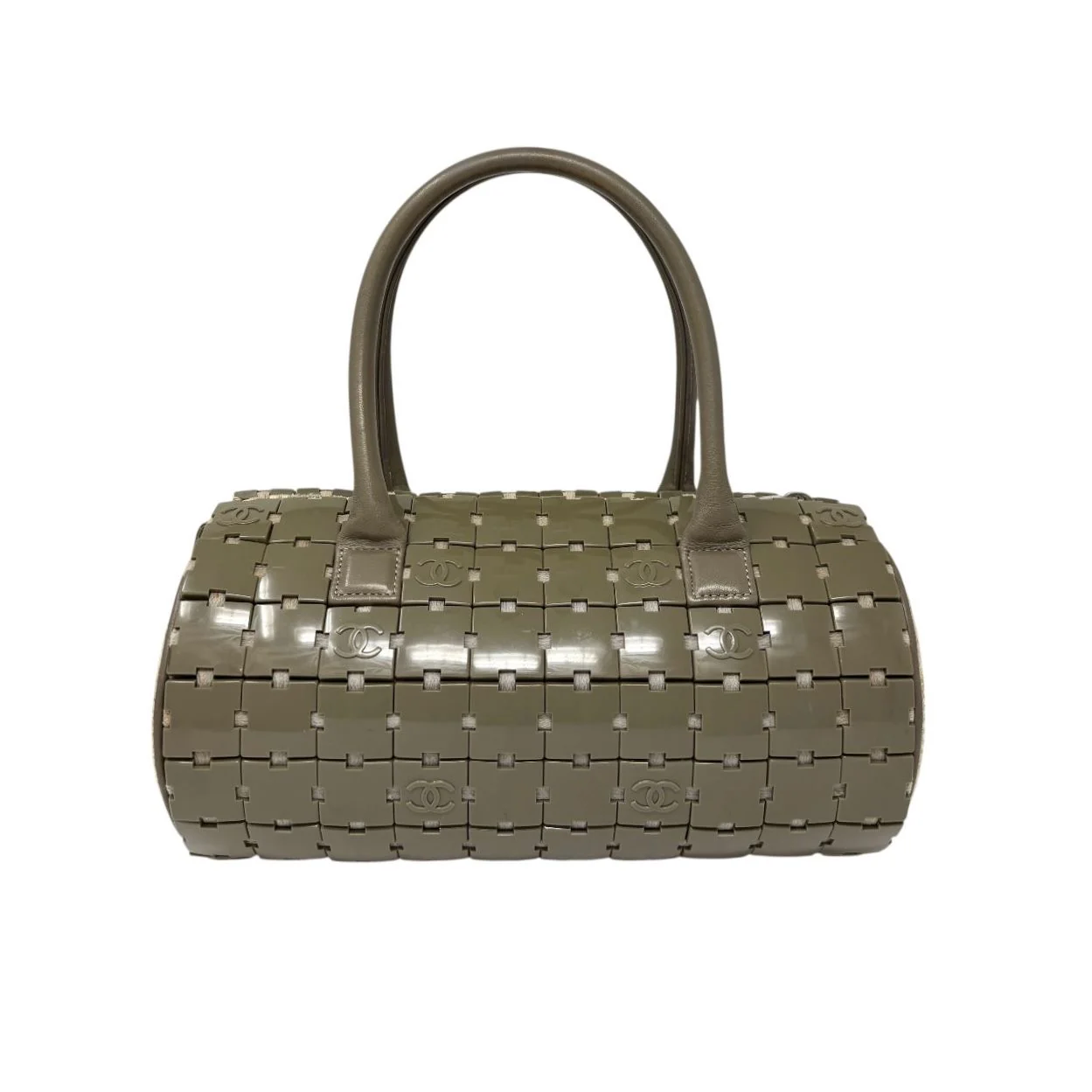 Chanel Grey Logo Cylinder Shoulder Bag - Image 2