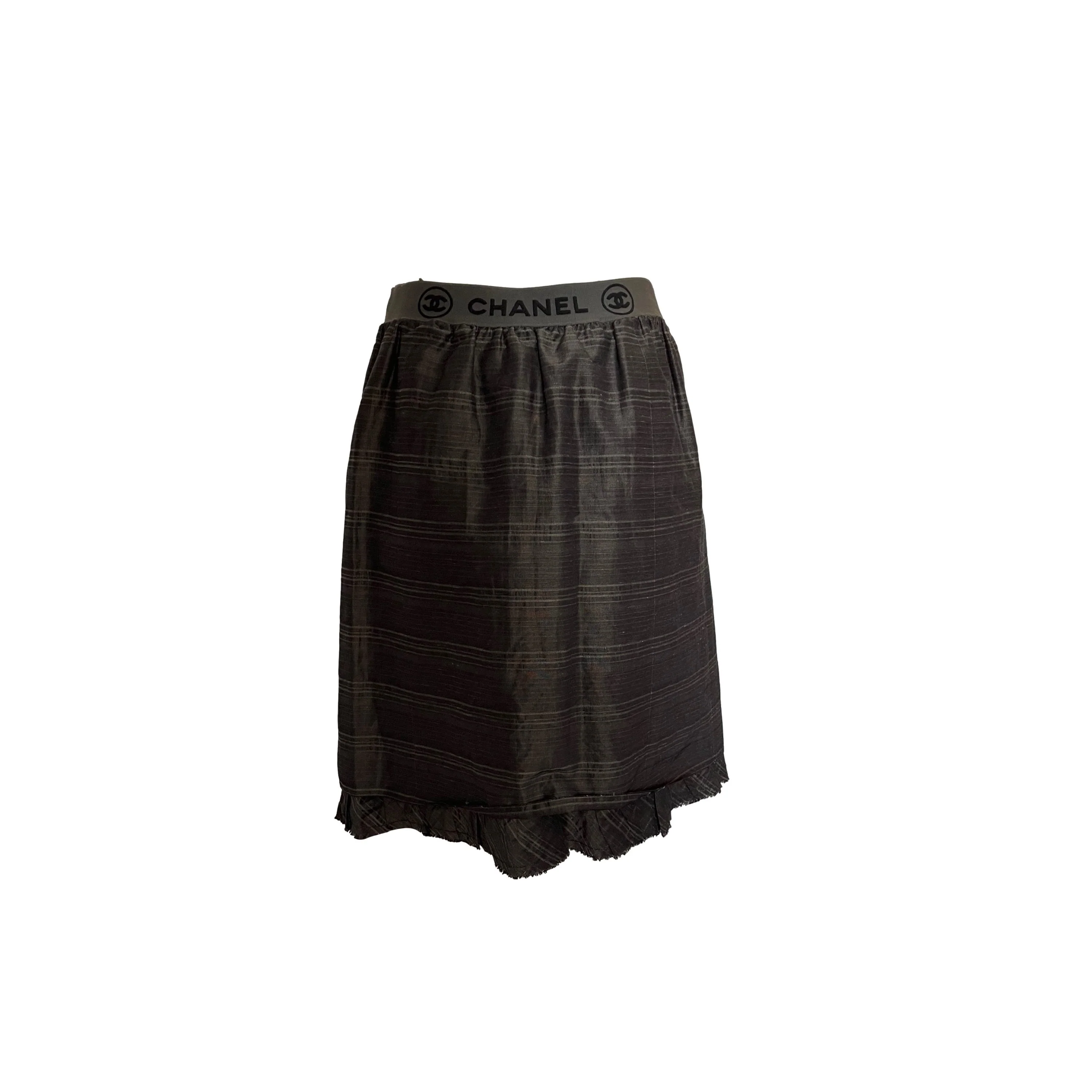Chanel Grey Logo Knee Length Skirt - Image 2