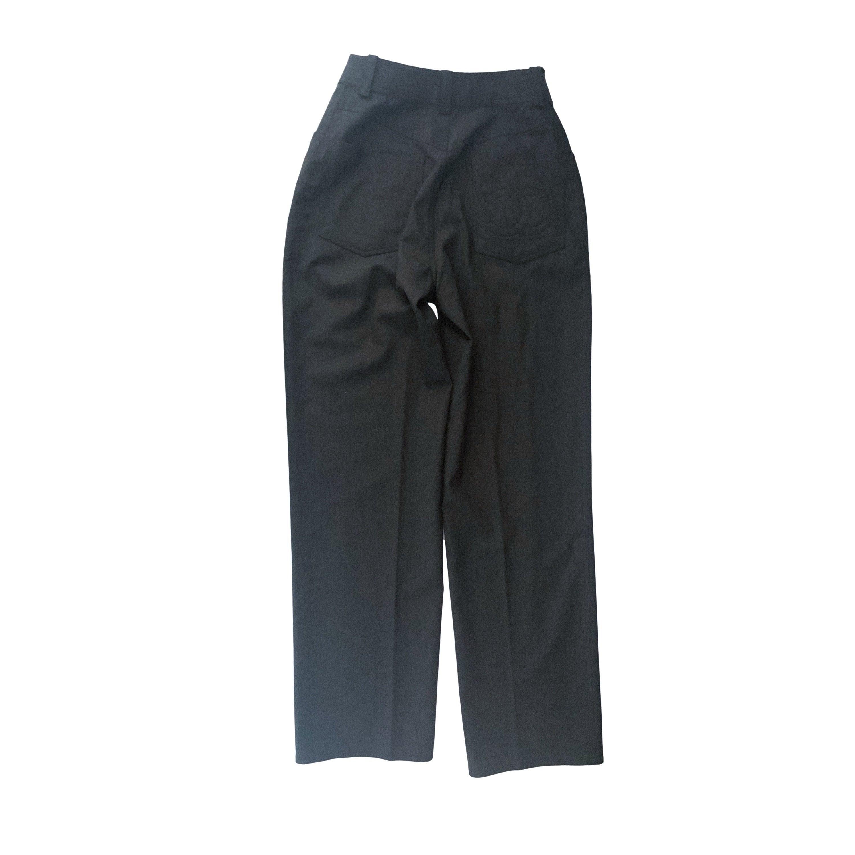 Chanel Grey Logo Pocket Trousers