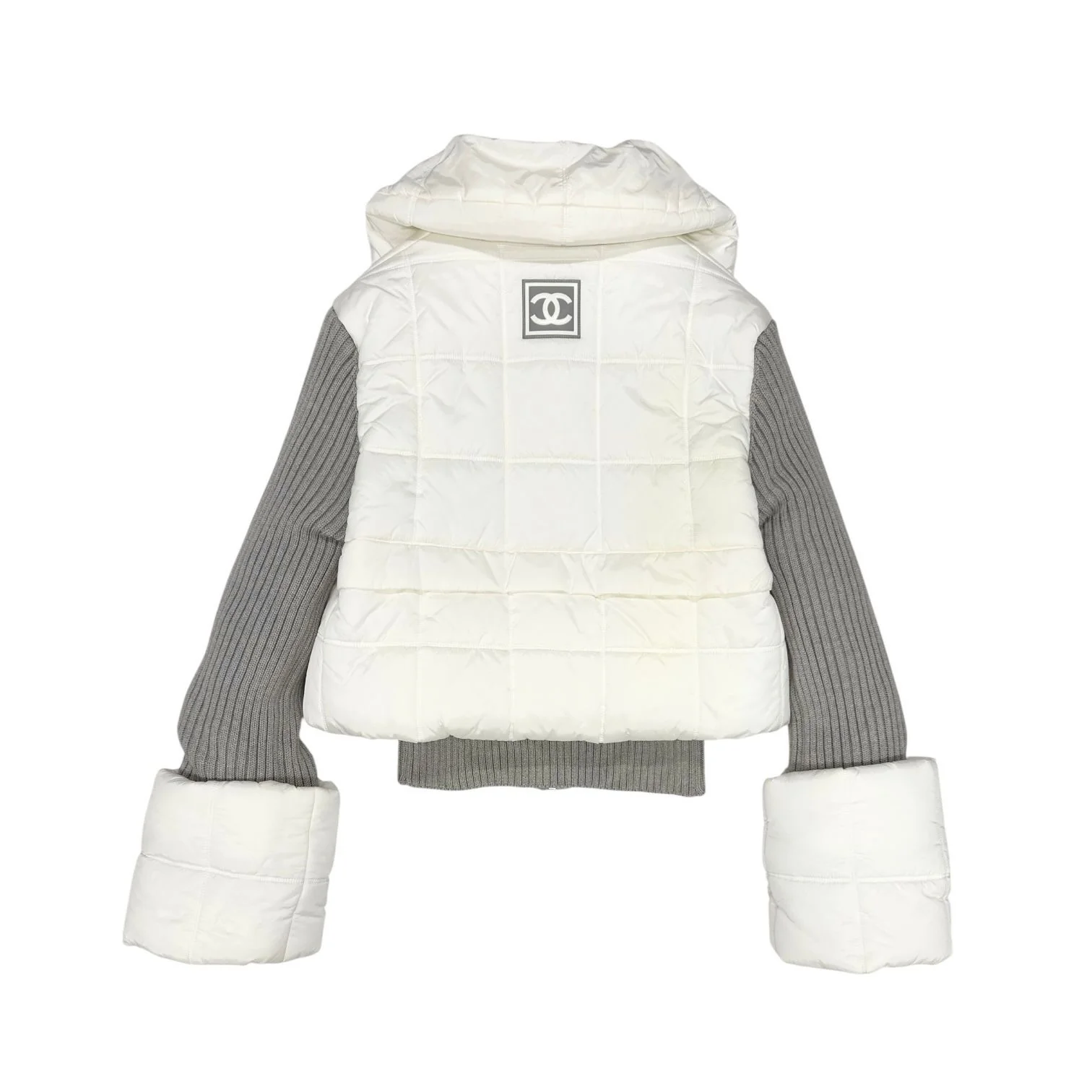 Chanel Grey Logo Puffer Coat - Image 2