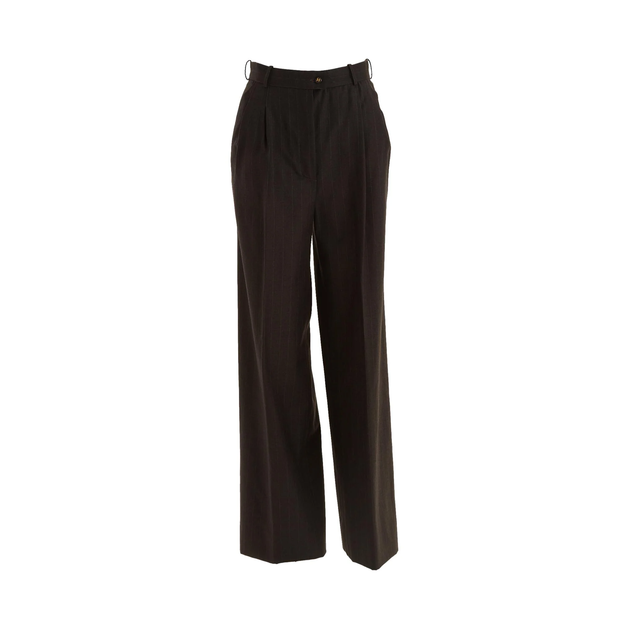 Chanel Grey Pin Stripe Trousers - Image 2