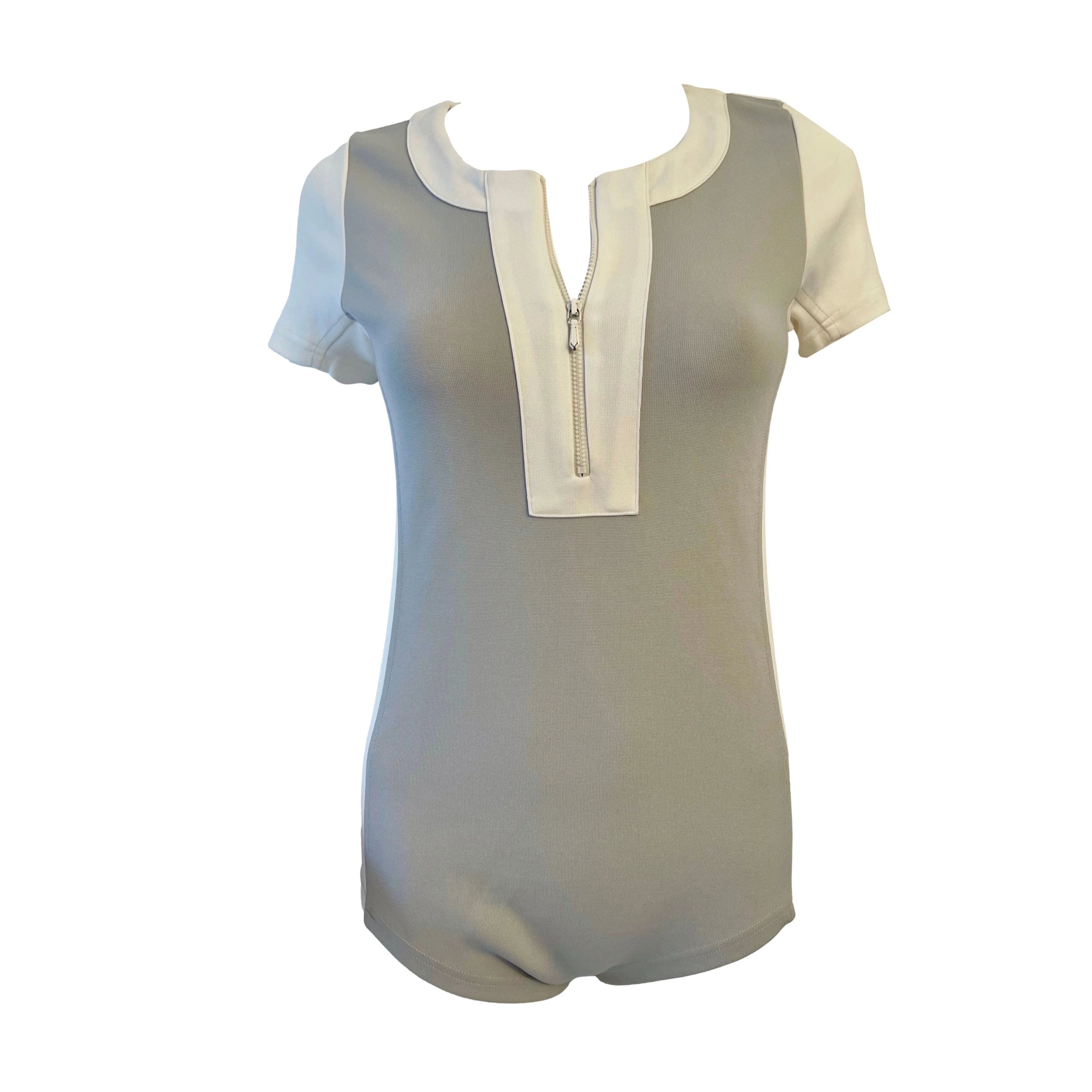 Chanel Grey Sport Logo Bodysuit - Image 2