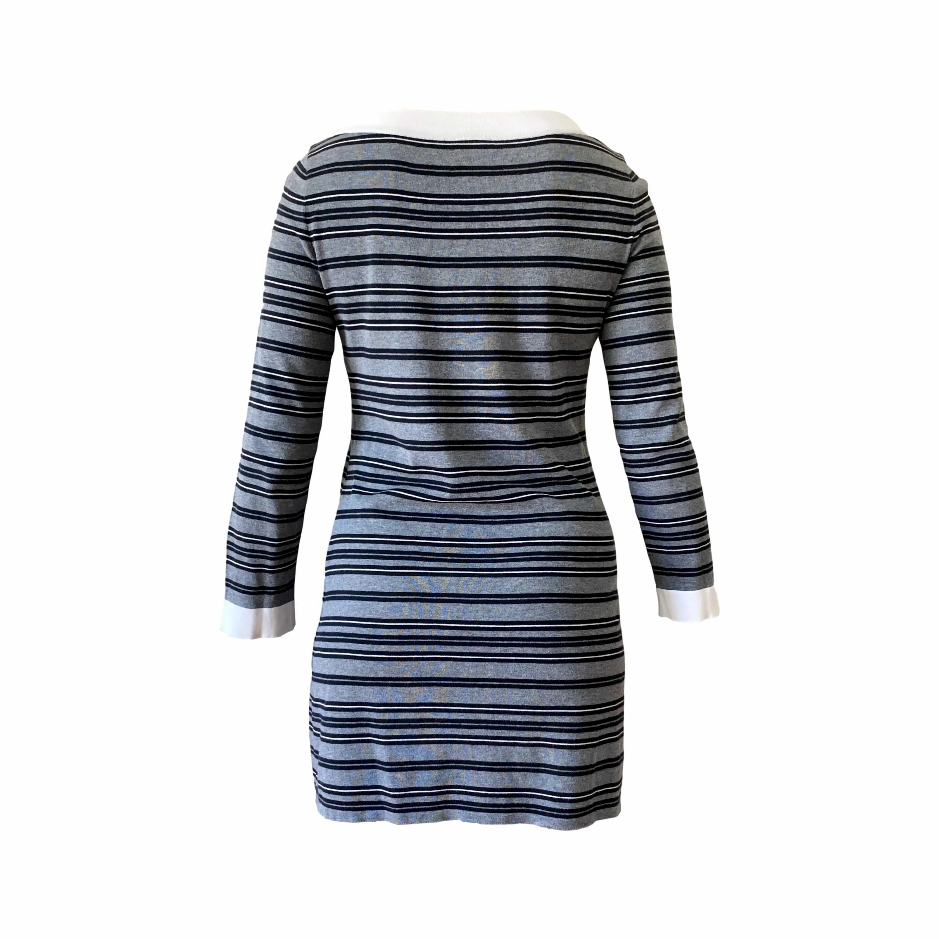 Chanel Grey Stripe Dress - Image 2
