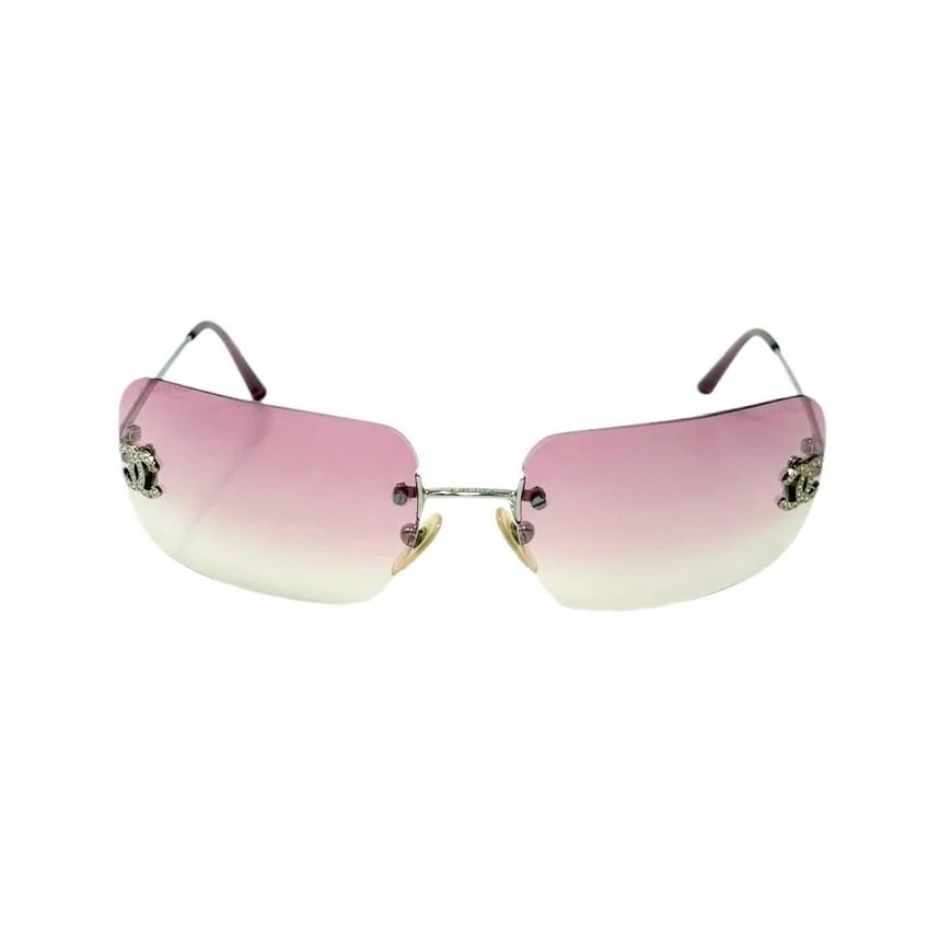 Chanel Hot Pink Rhinestone Sunglasses - Image 2